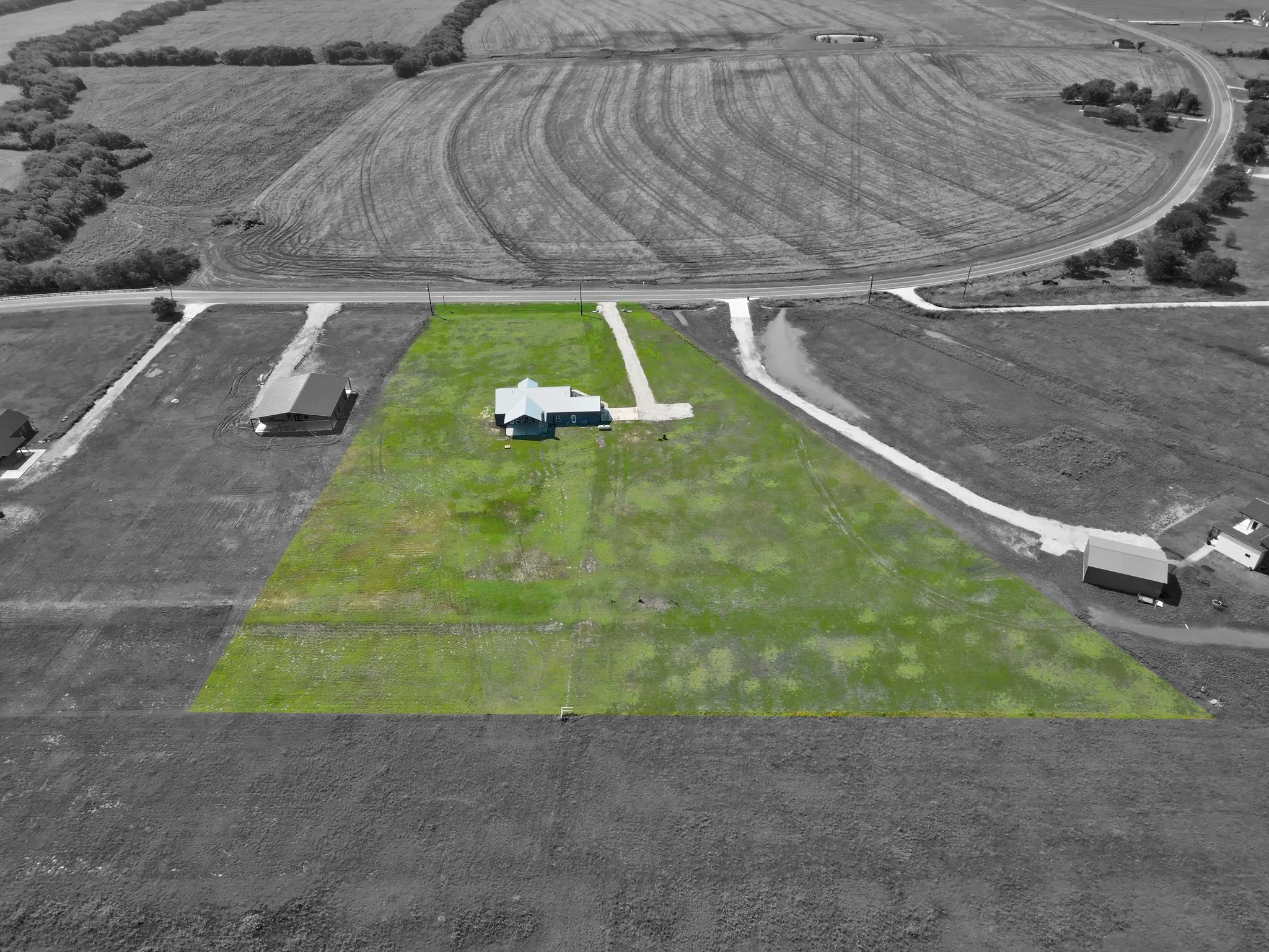Bird's eye view featuring a rural view