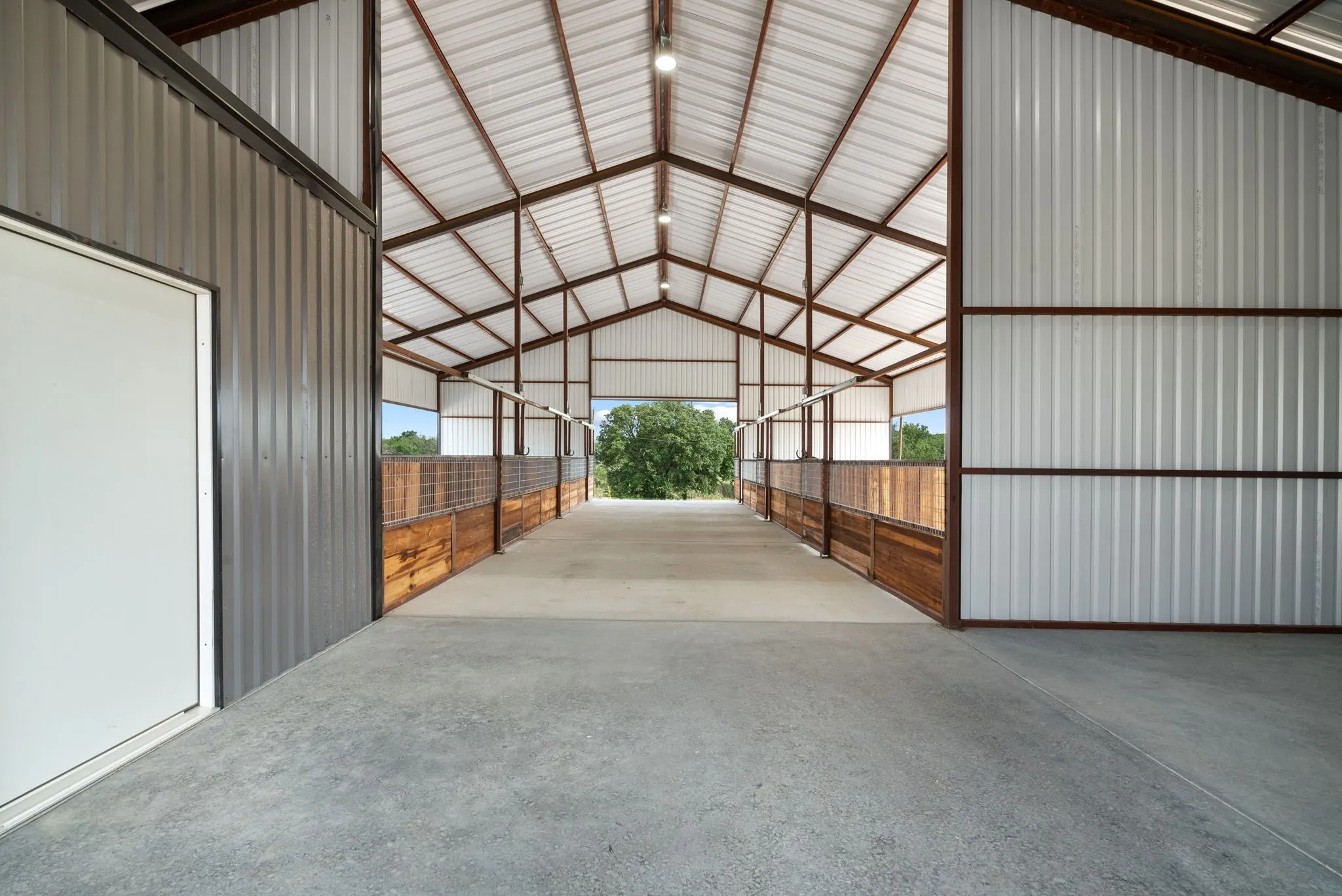 View of horse barn