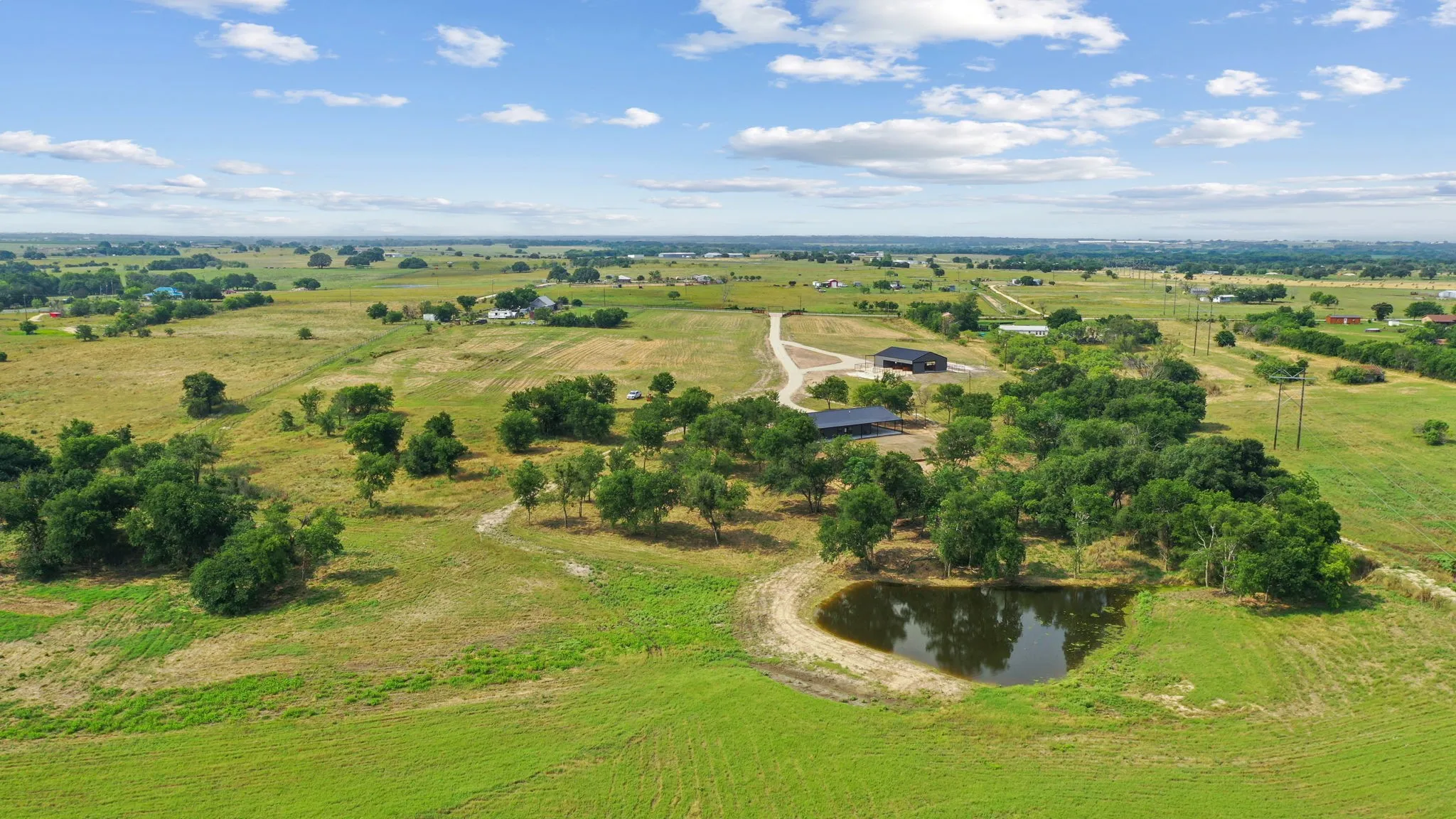 Aerial view with a rural view