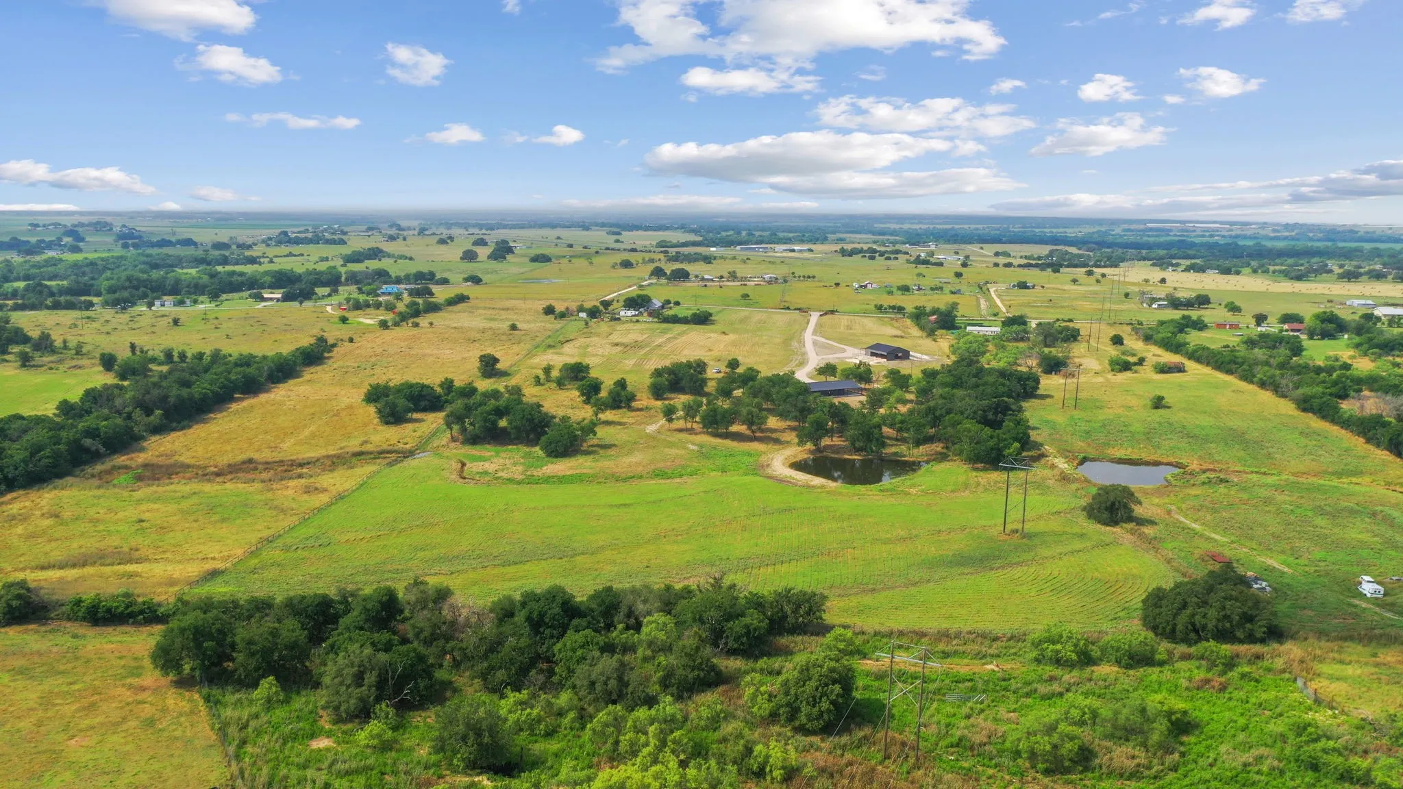 Aerial view with a rural view