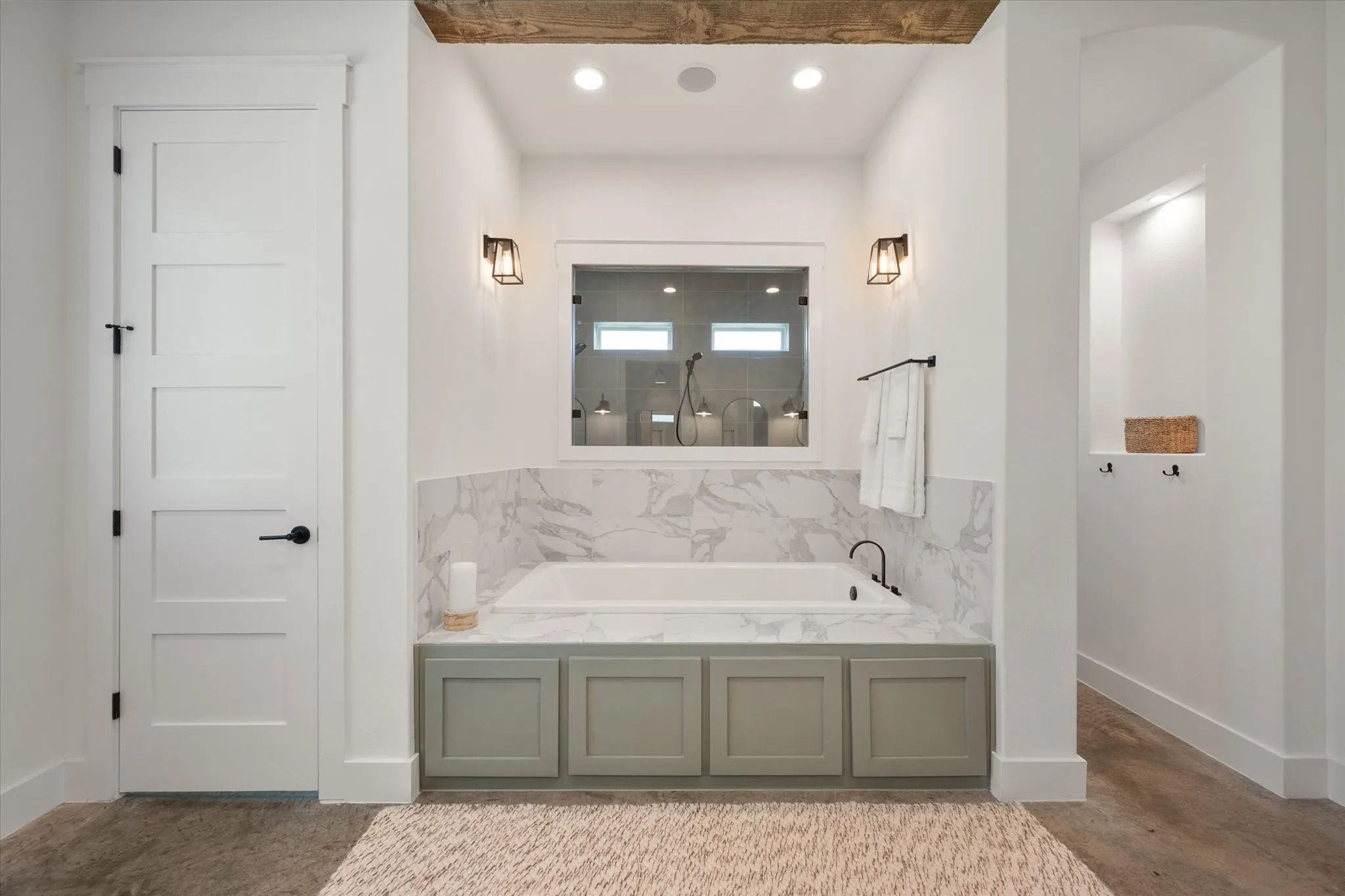 Bathroom featuring oversized jetted tub
