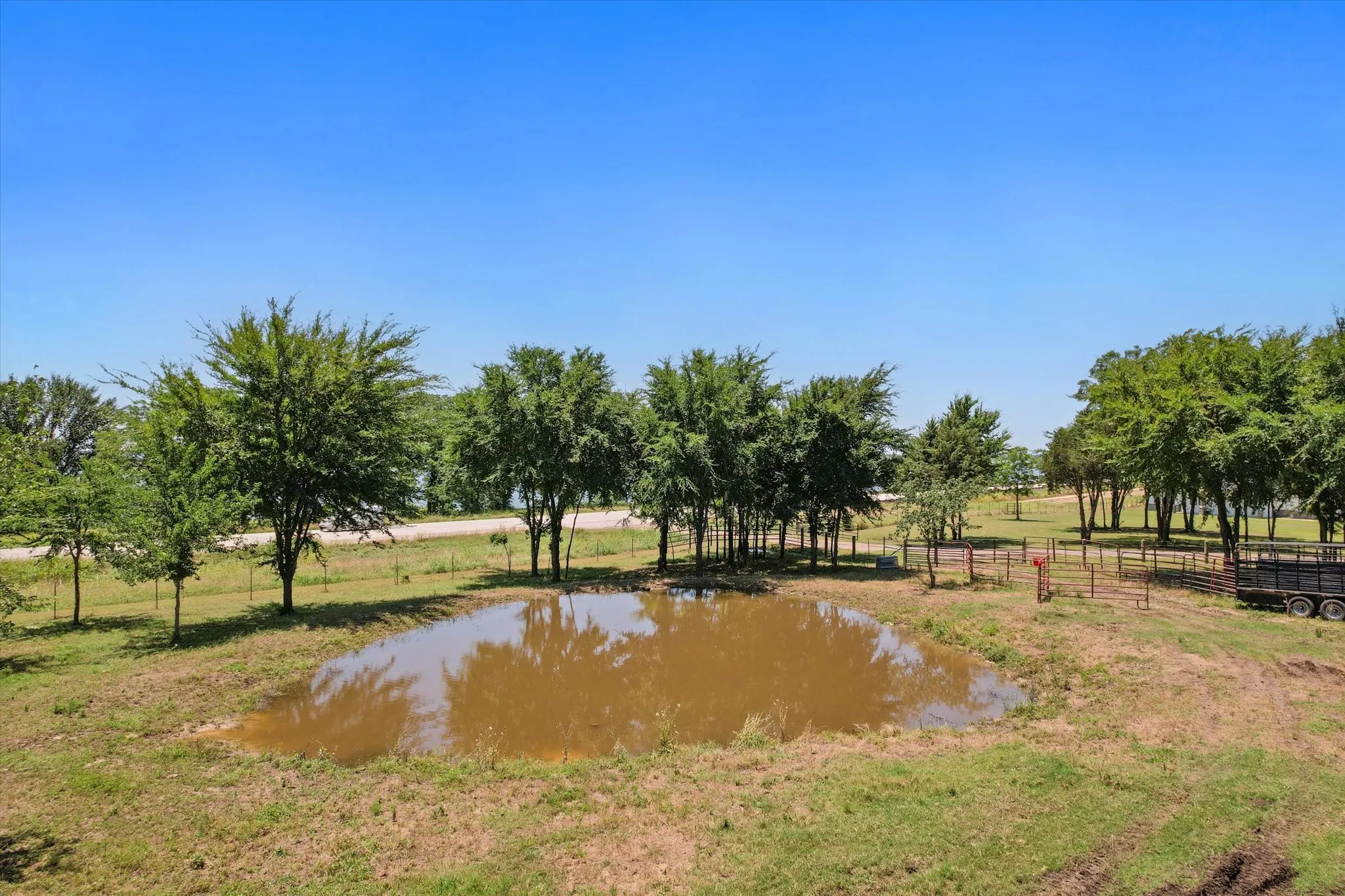 View of stock pond