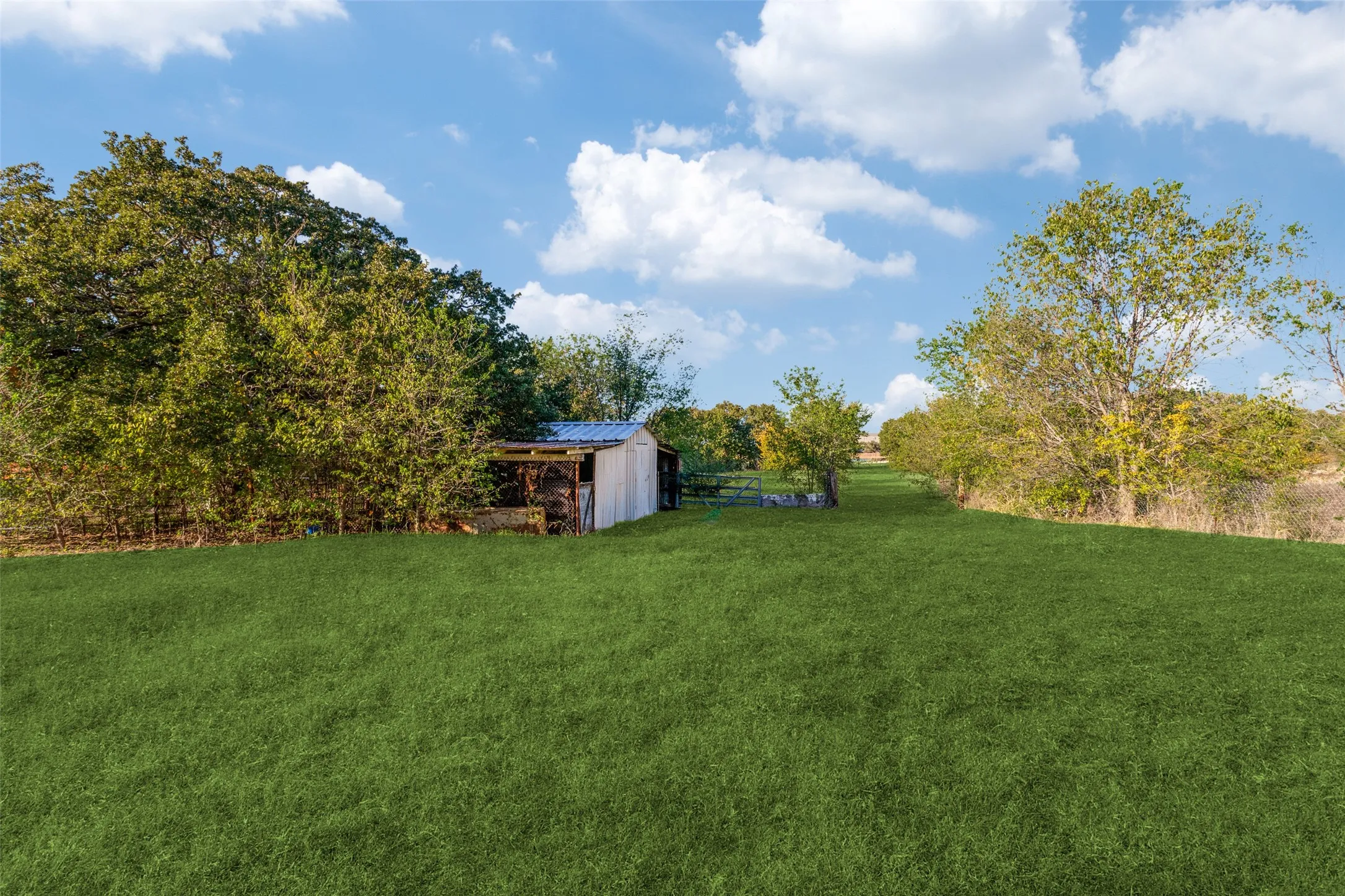 View of yard with an outdoor structure
