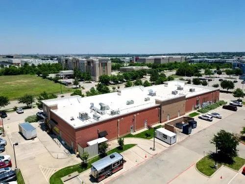 Aerial view, back of building