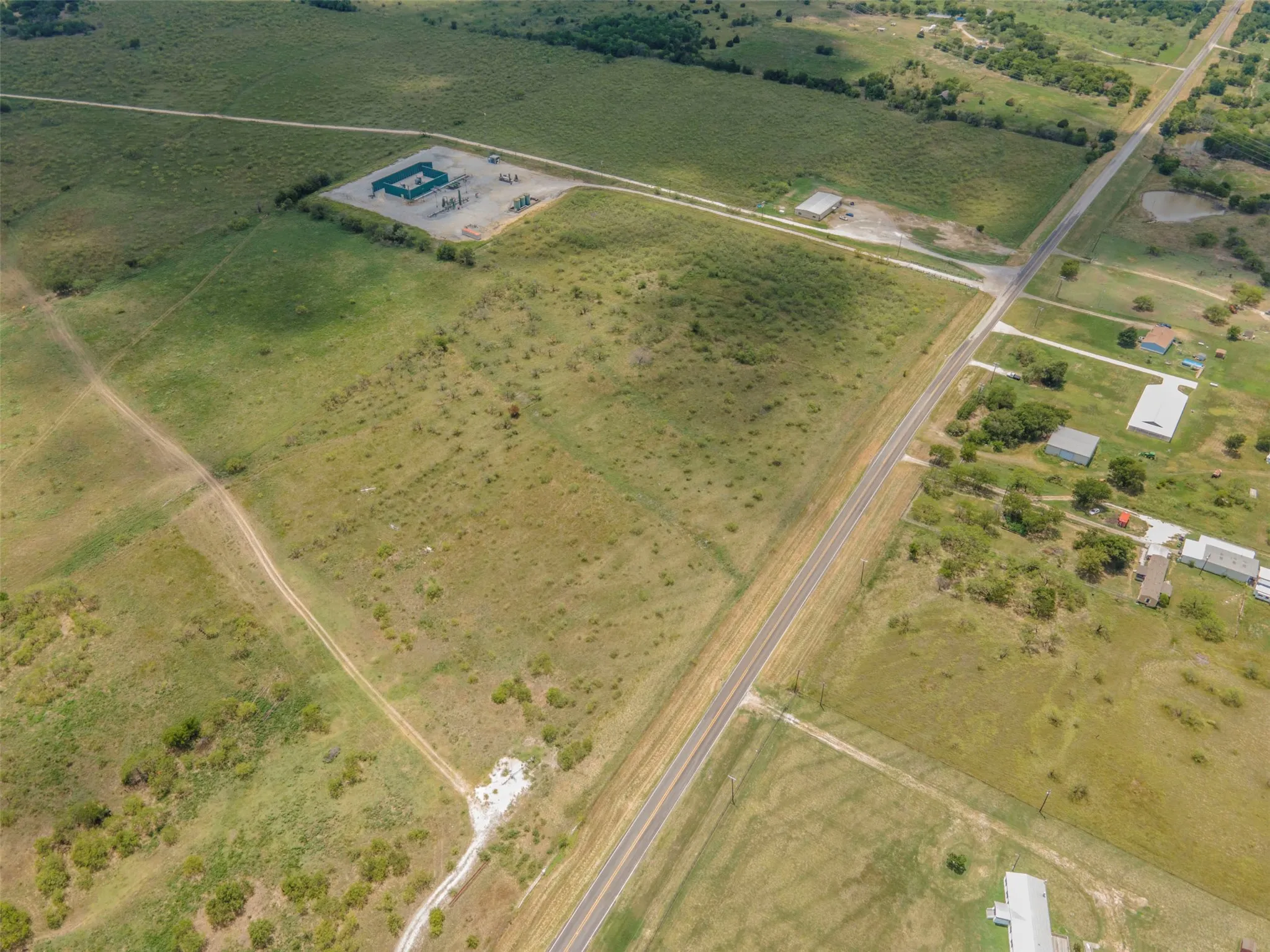 Aerial view with a rural view