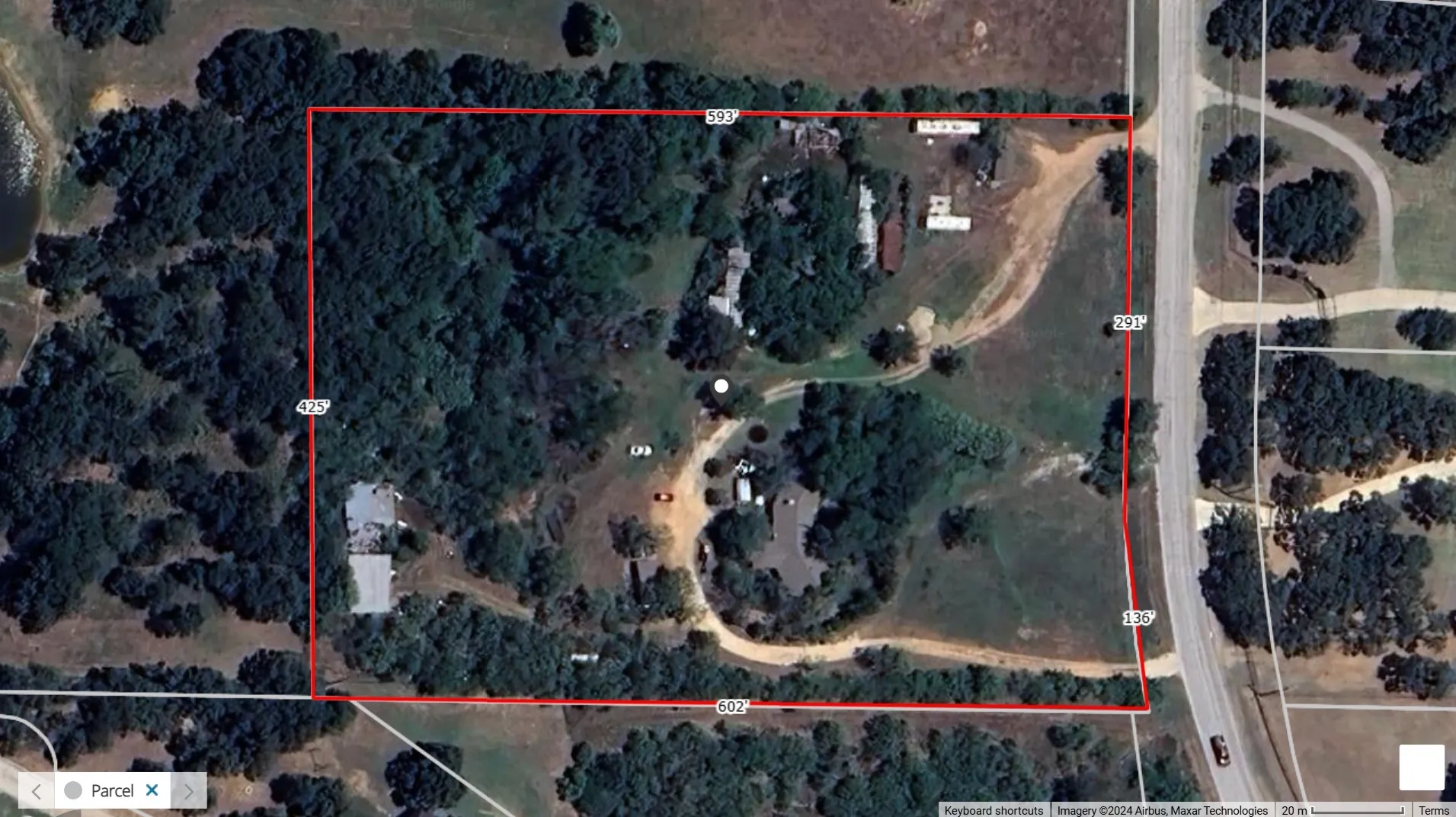 427' of road frontage on Rendon Rd!