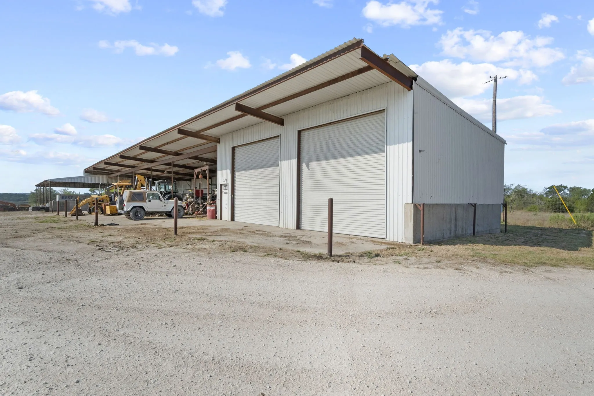 Garage with a carport