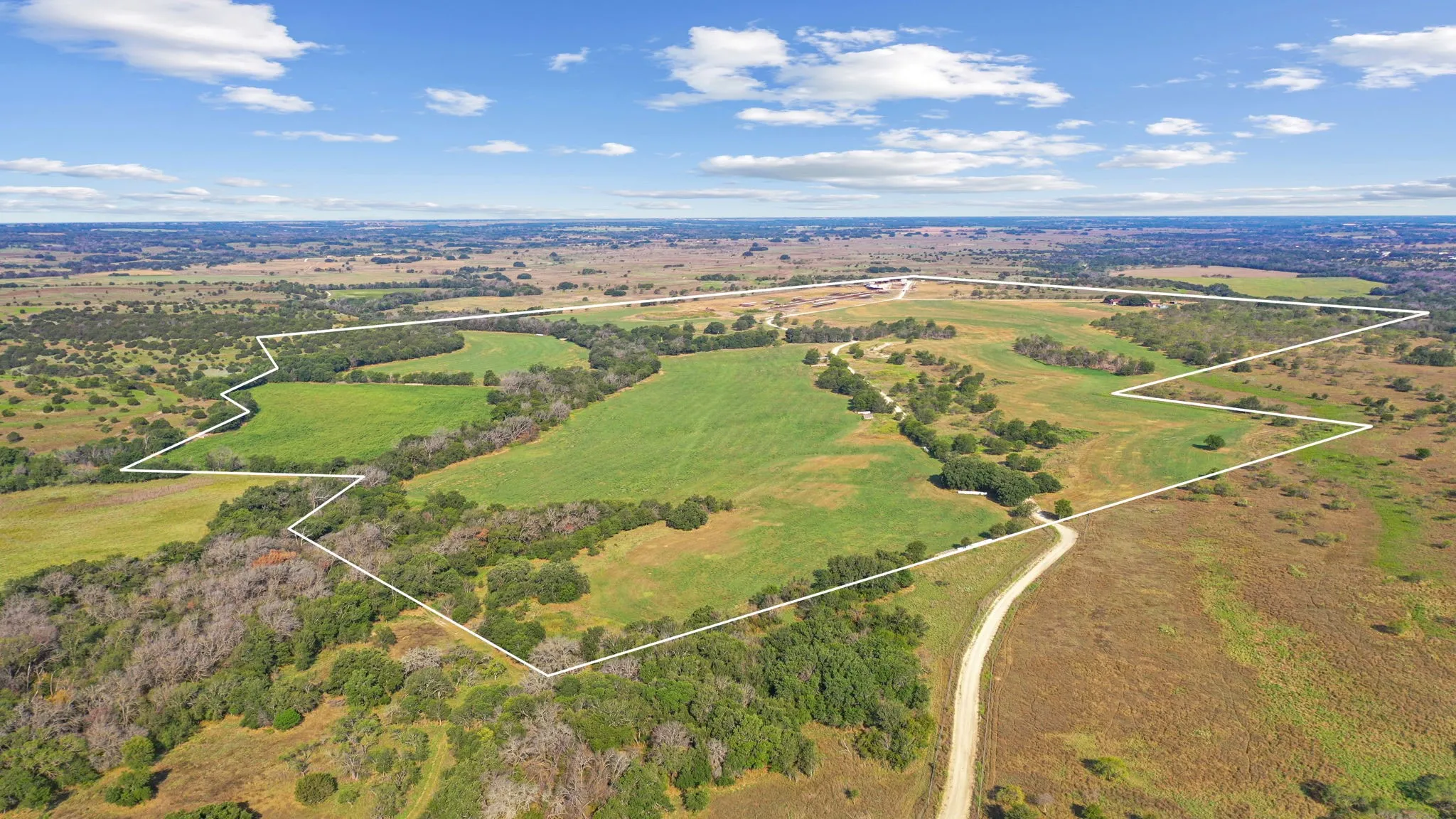 Aerial view with a rural view