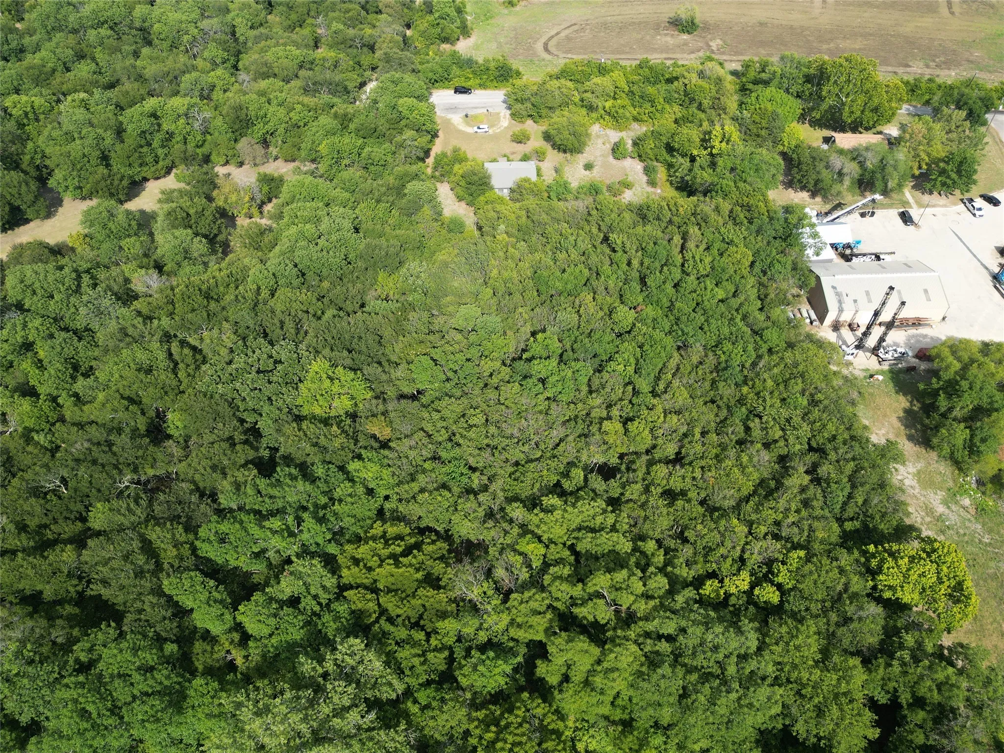 Bird's eye view from back of property looking toward front