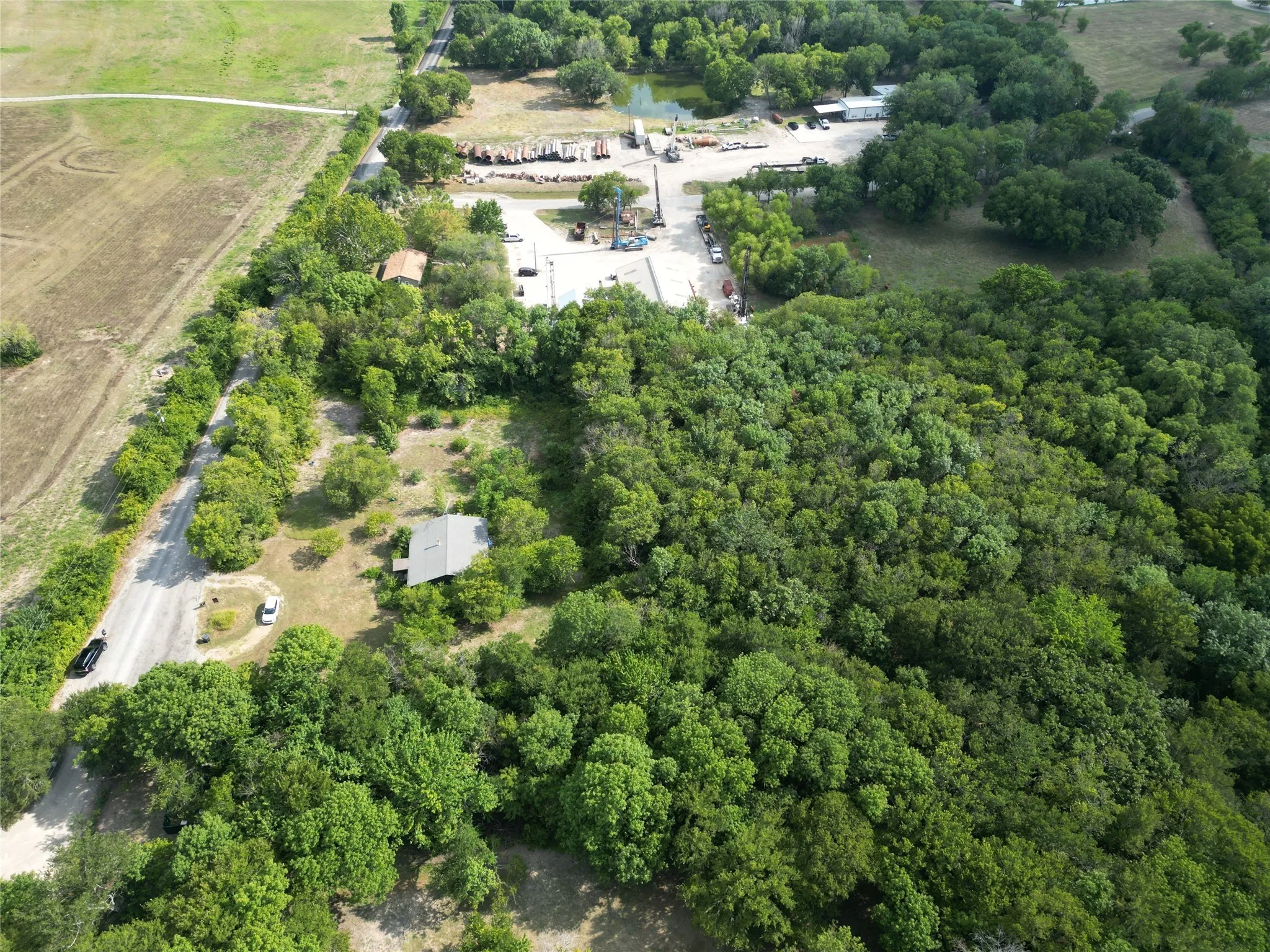 Birds eye view of property on bottom half of picture