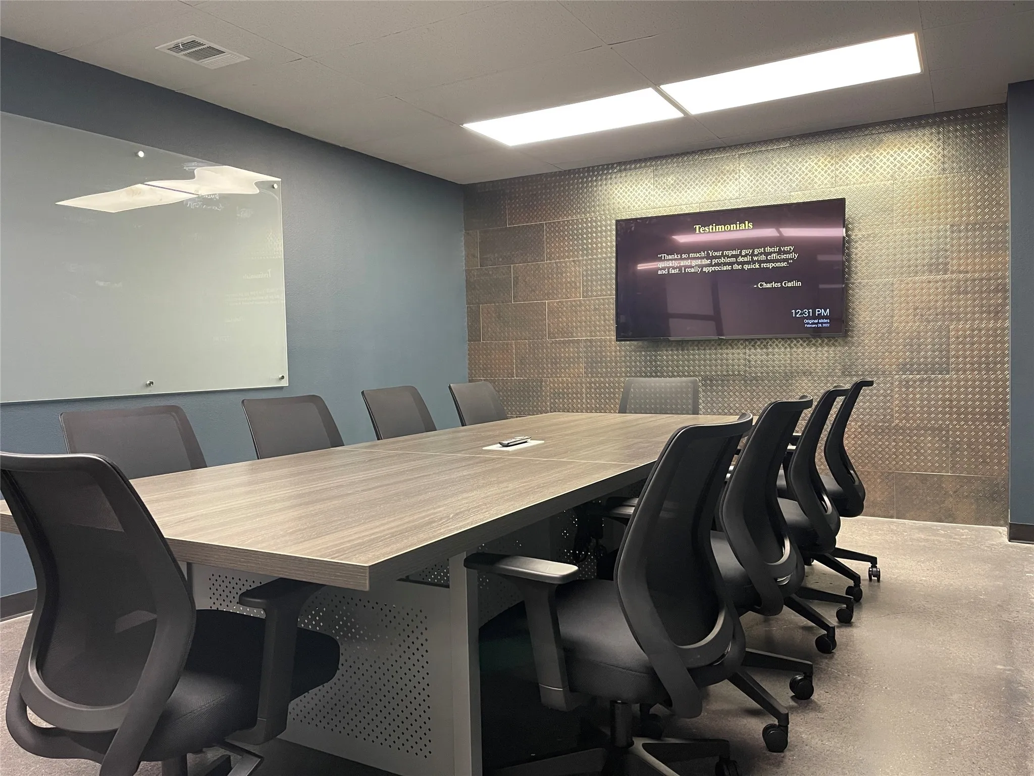 Office area featuring a drop ceiling