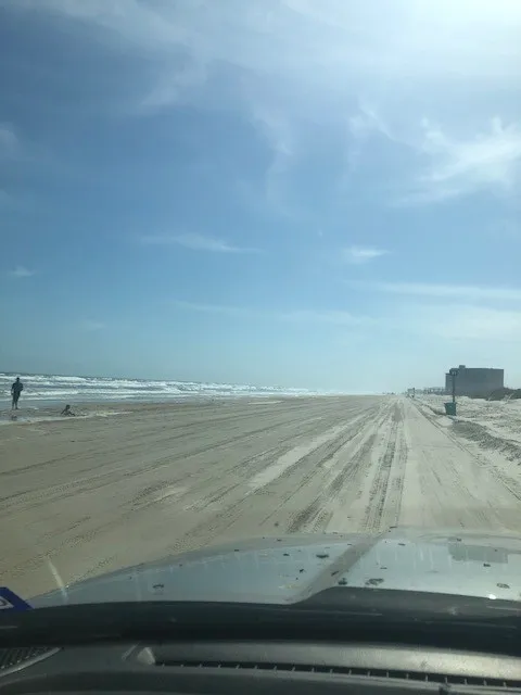 Driving on the sand based Gulf Beach Road