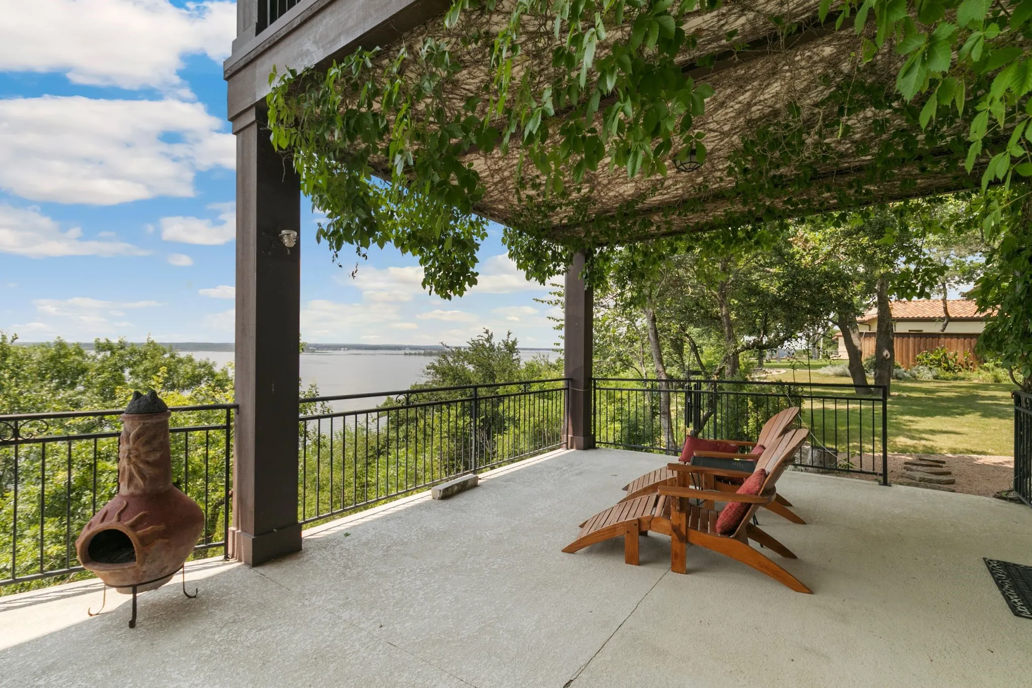 View of patio featuring a water view