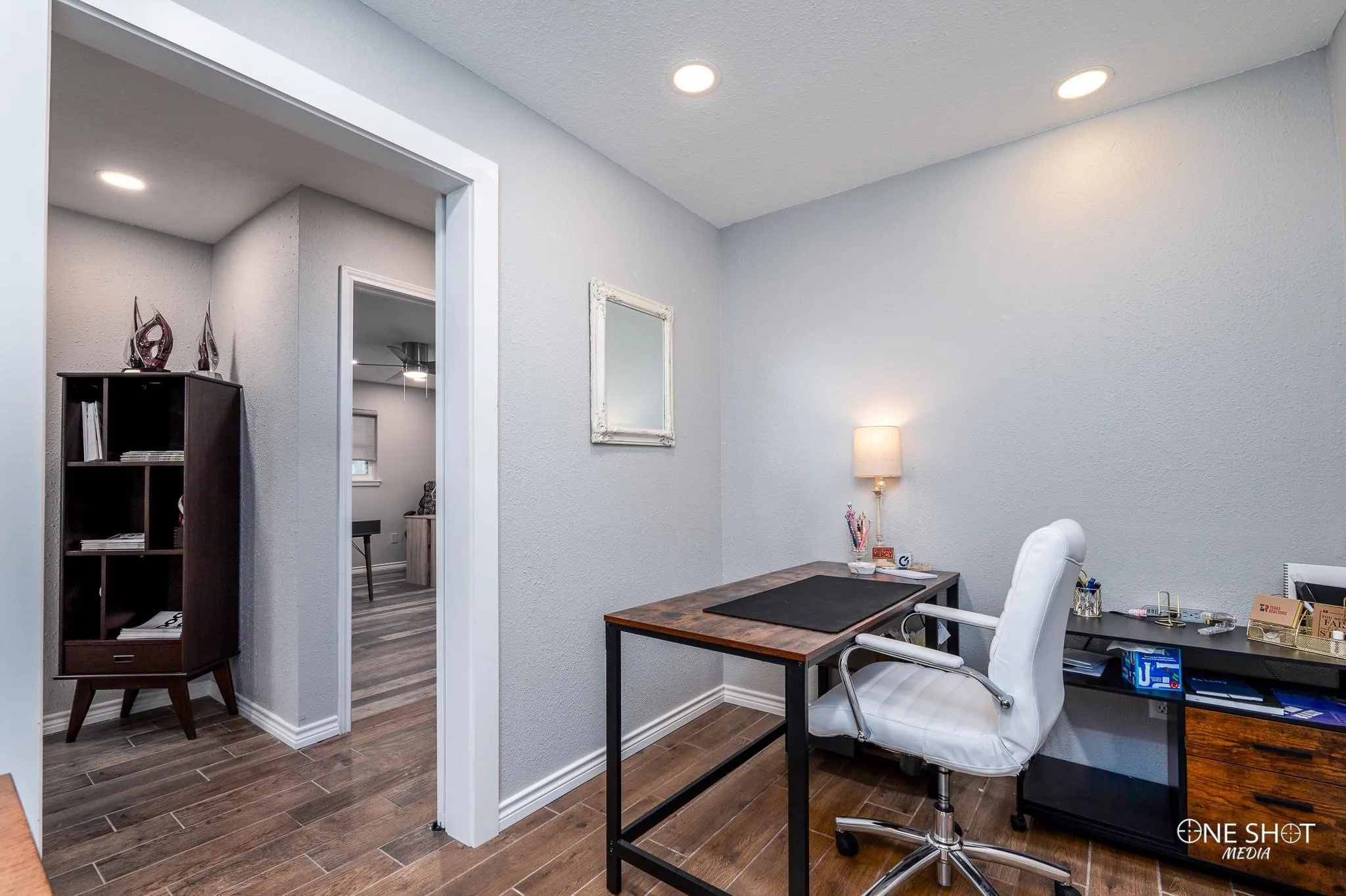 Office with sliding door