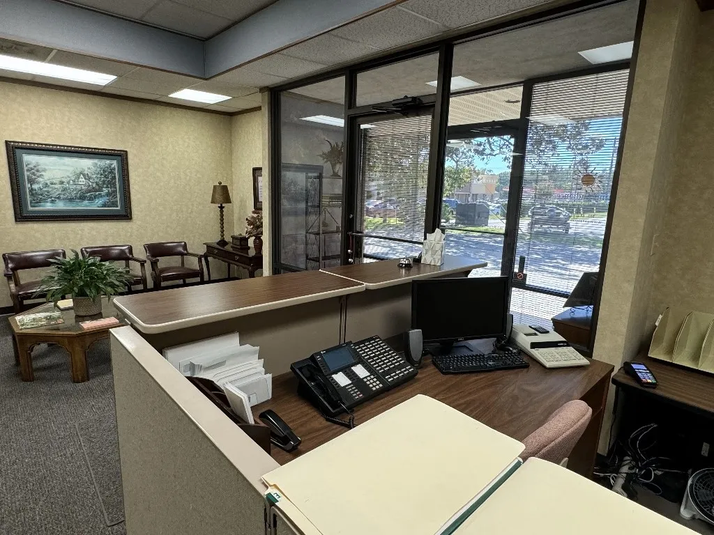 Office with floor to ceiling windows