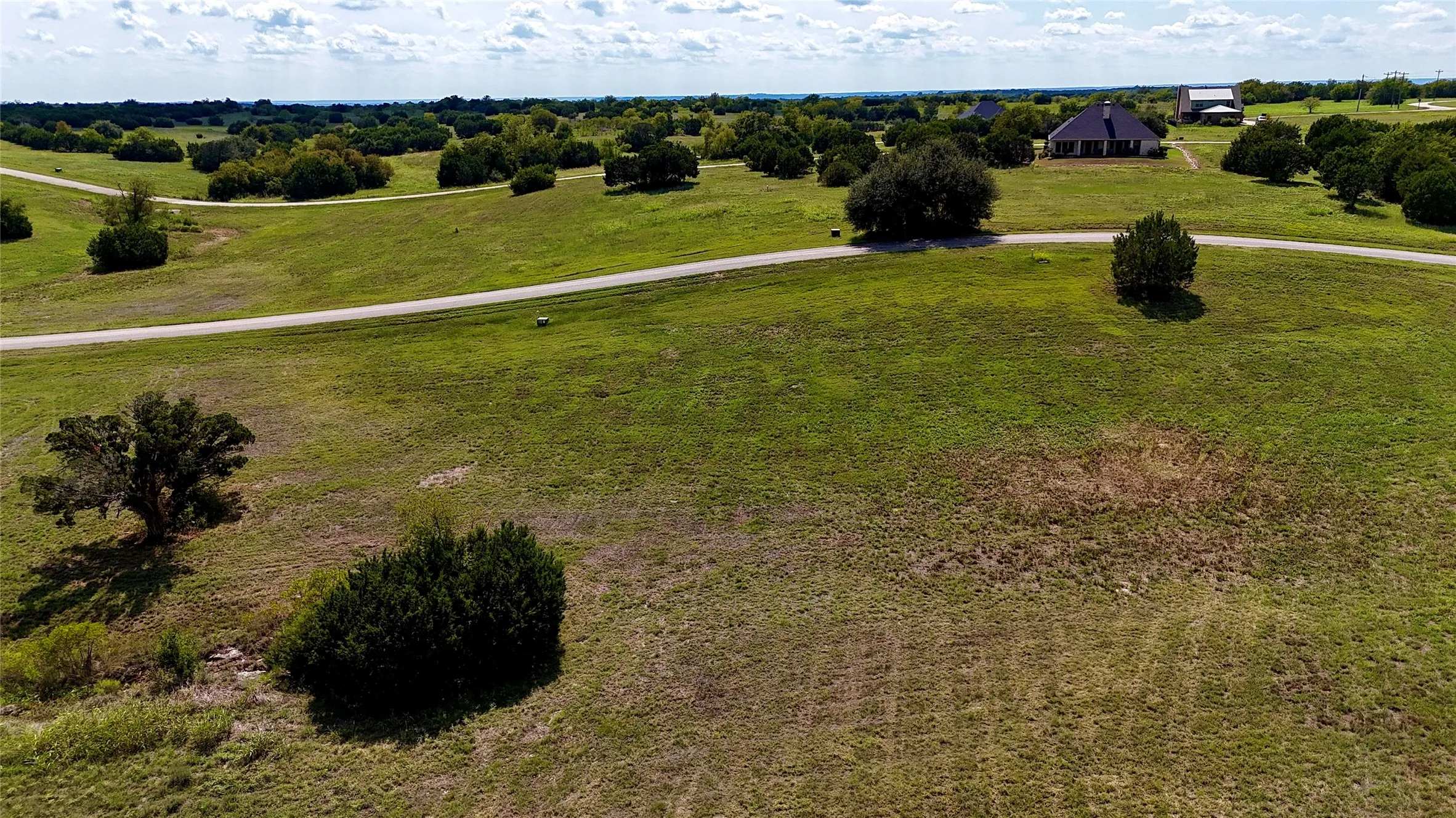 Drone view of rear of property
