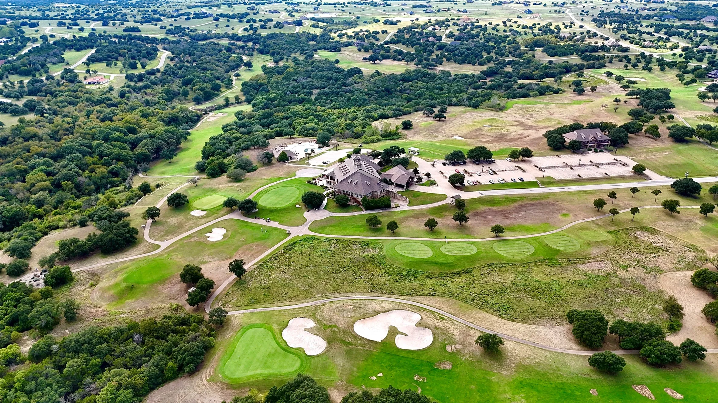 Aerial view of golf course