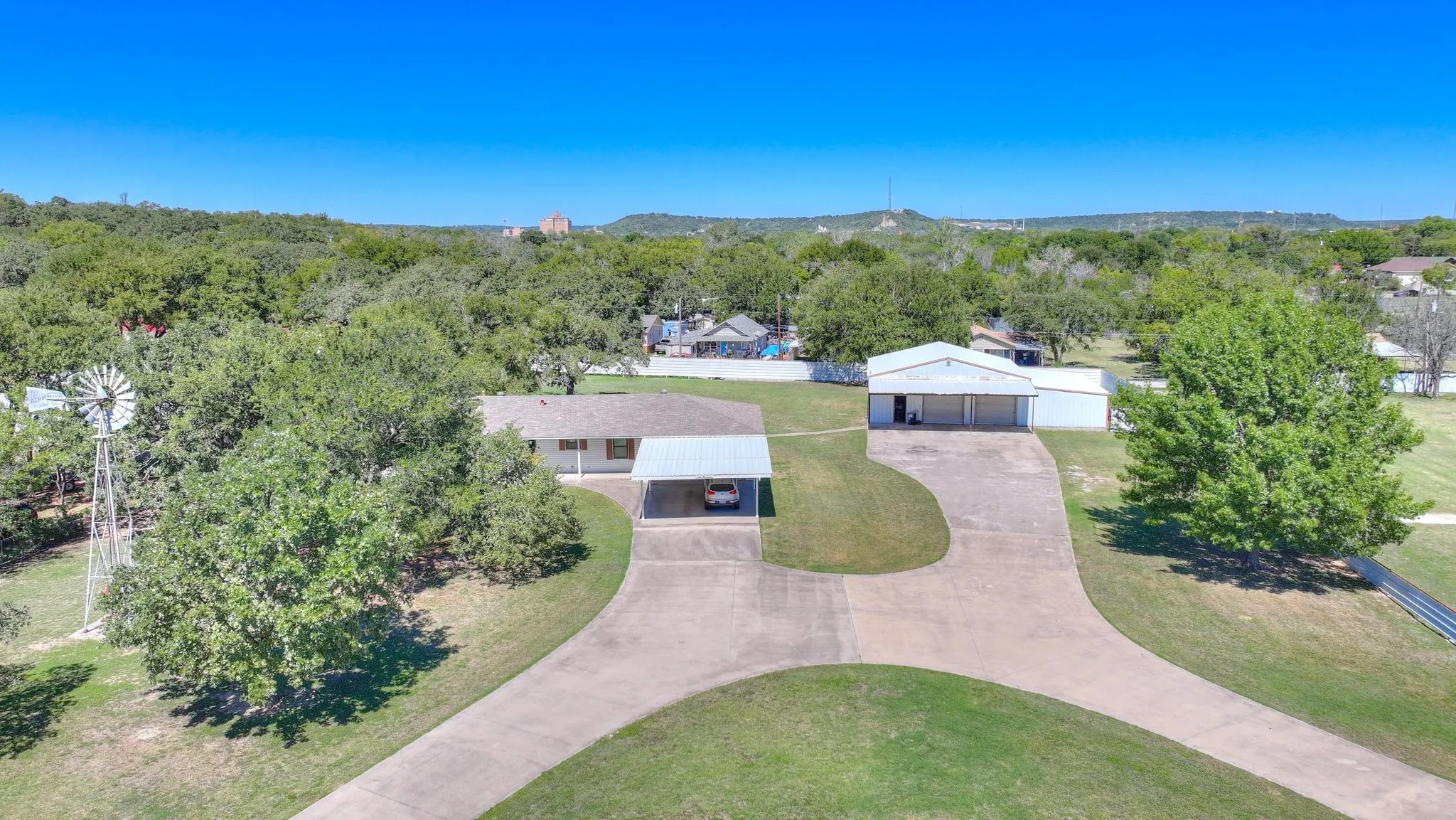 Bird's eye view. House and shop one