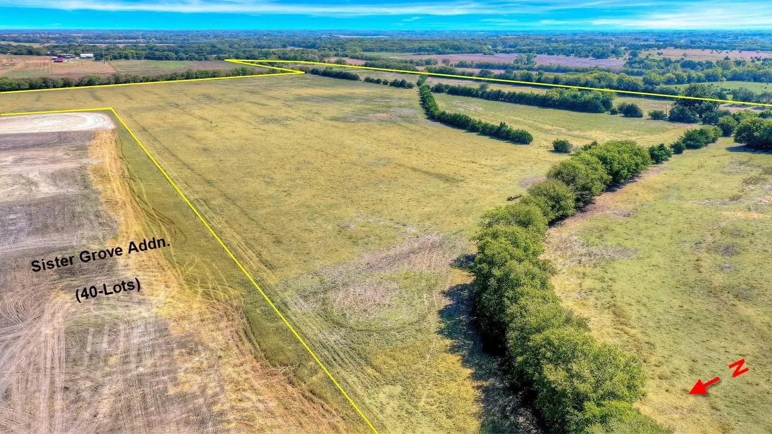 Aerial view with a rural view