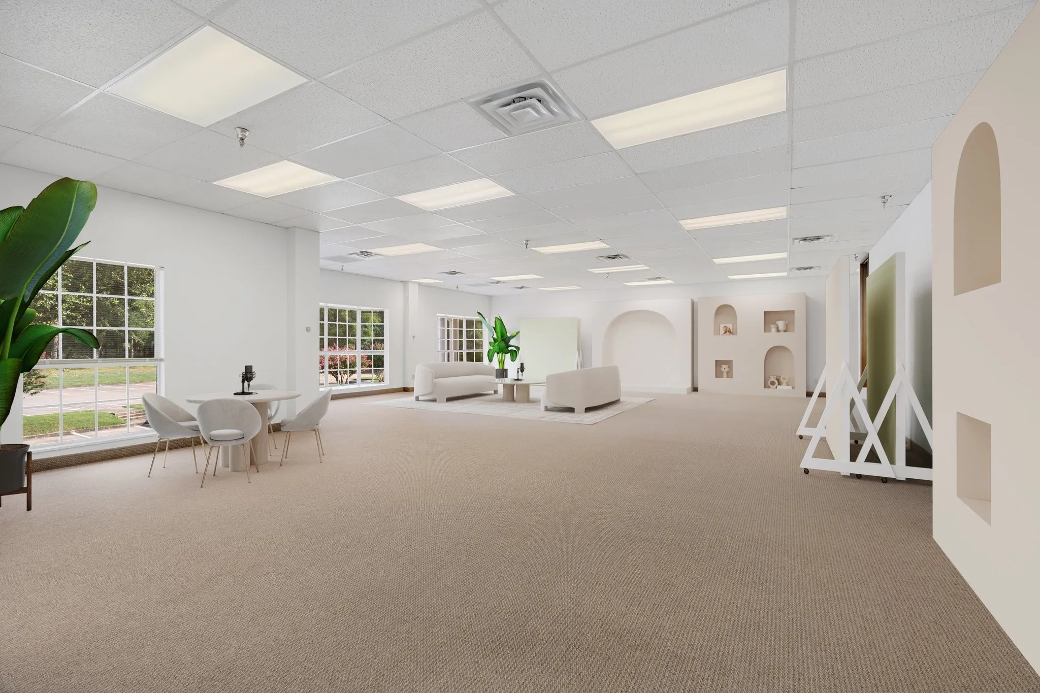 Virtually staged as content creation/photography space