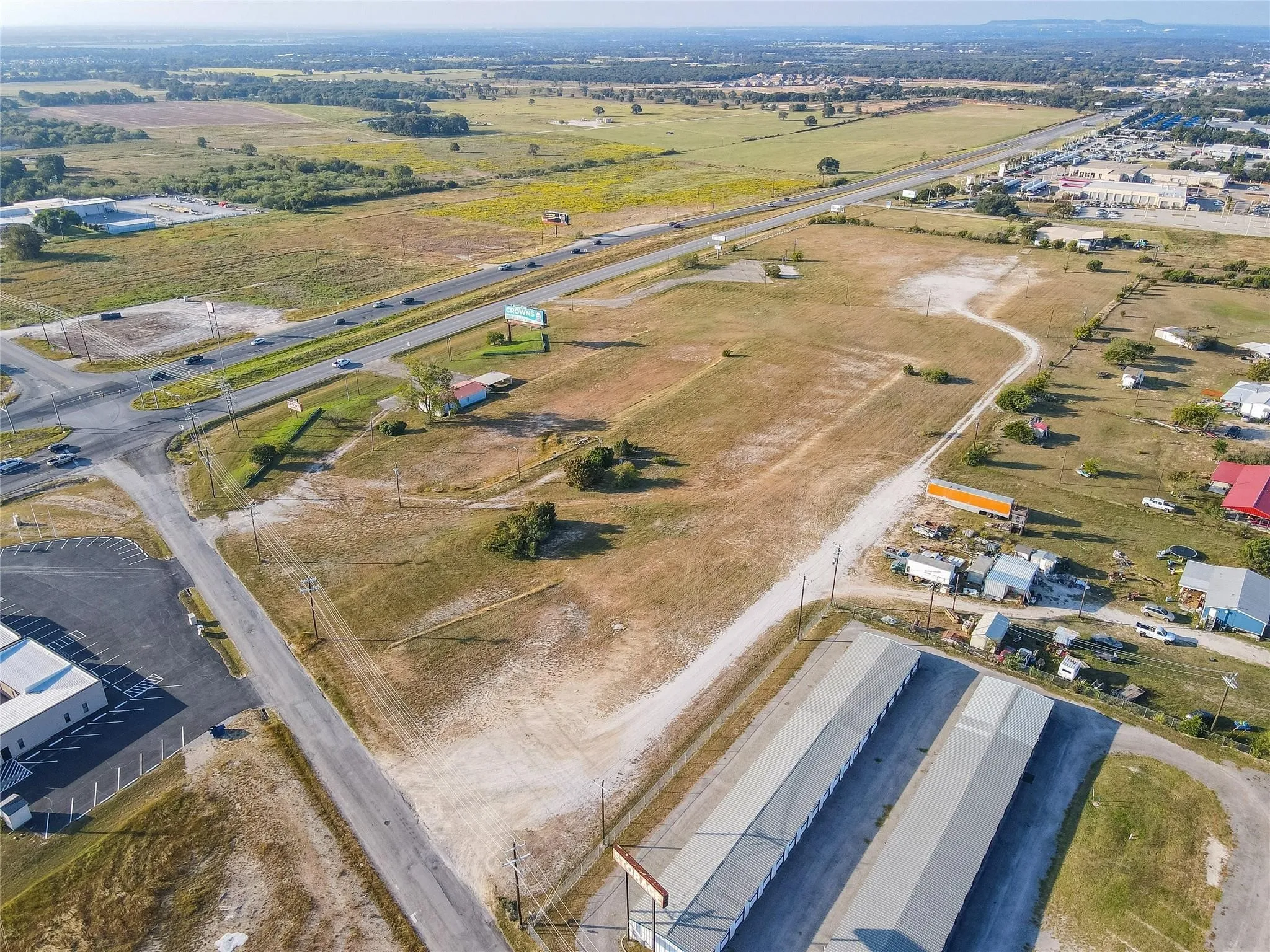 Aerial view with a rural view