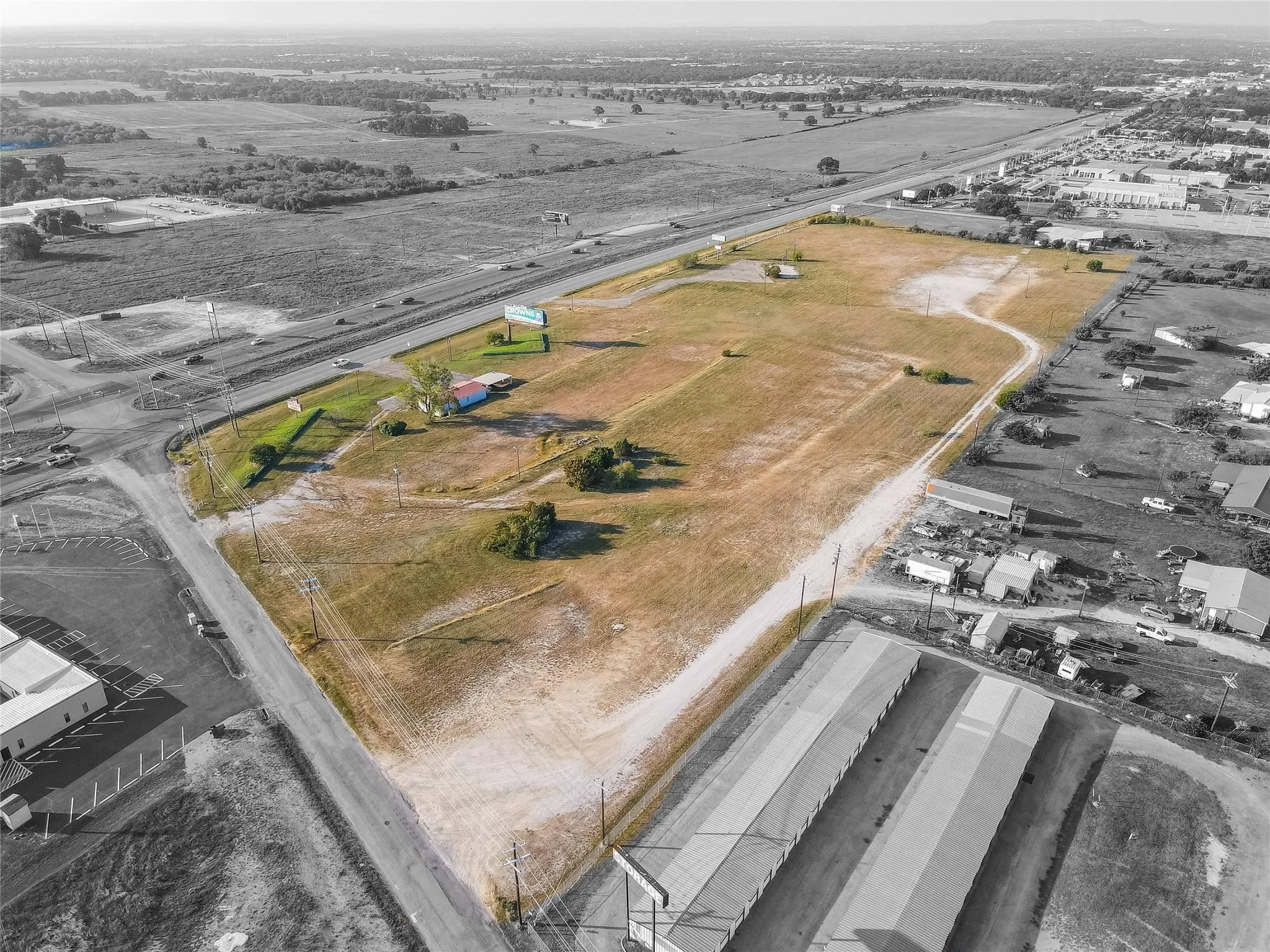 Aerial view with a rural view