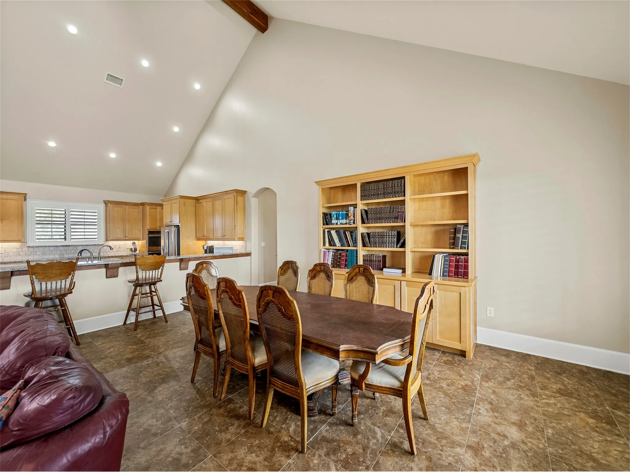 DINING AREA...Tile Floor, Built-In Cabinet