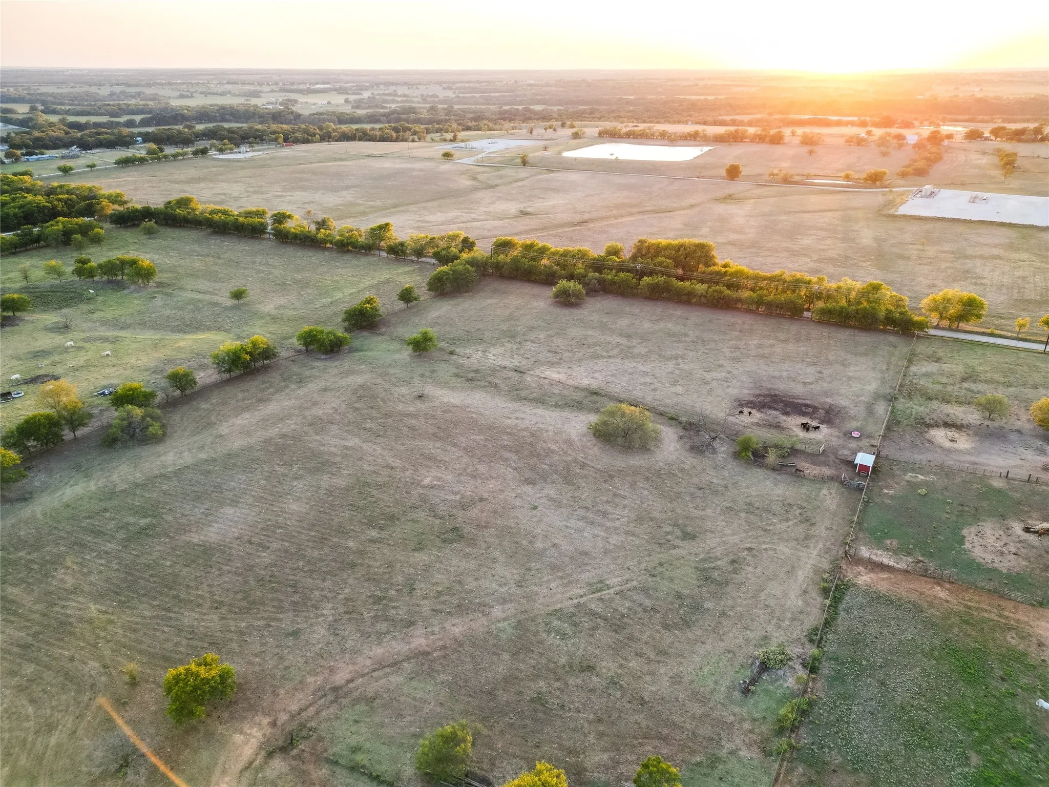 View of aerial view at dusk