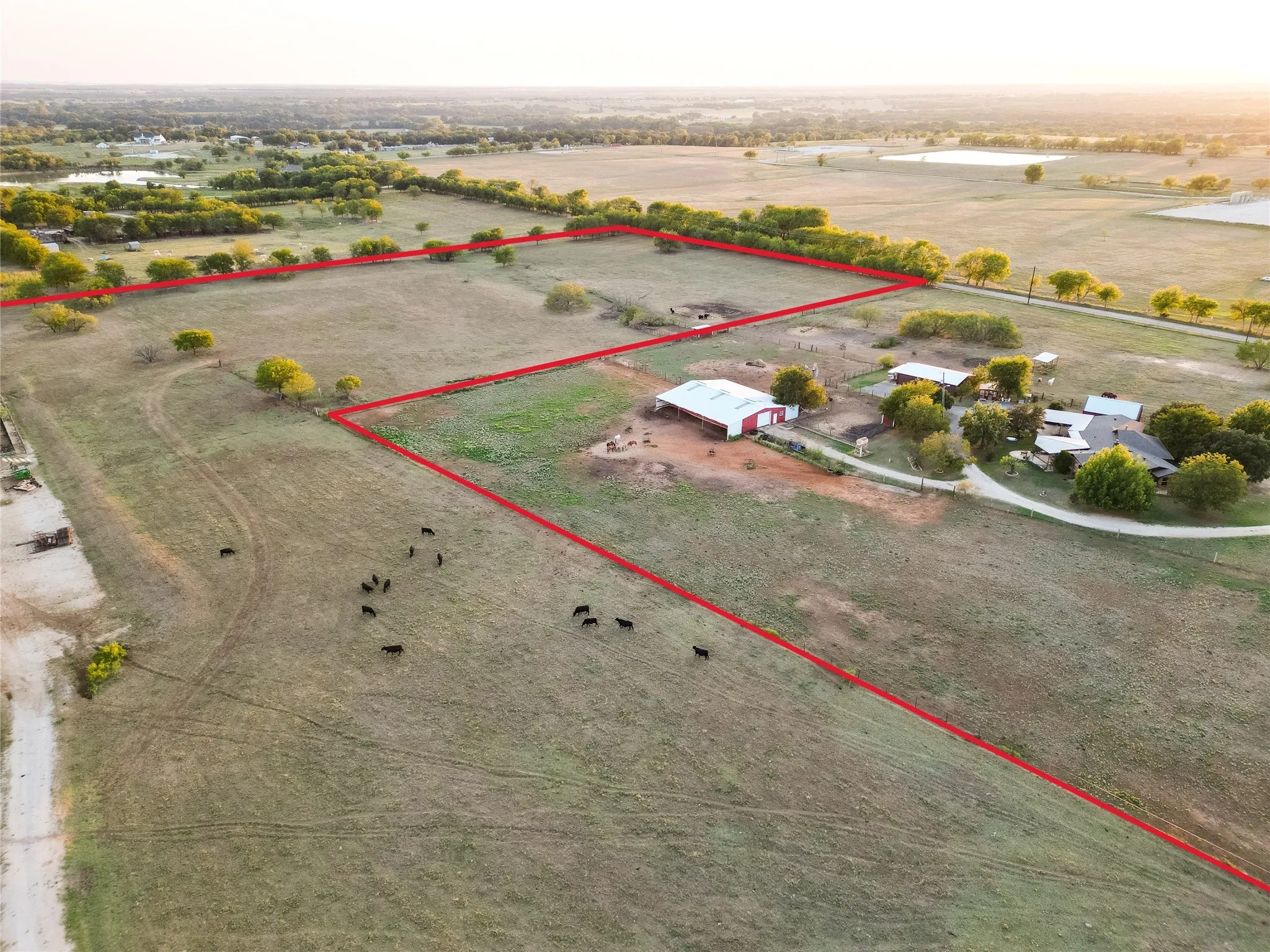 Aerial view with a rural view