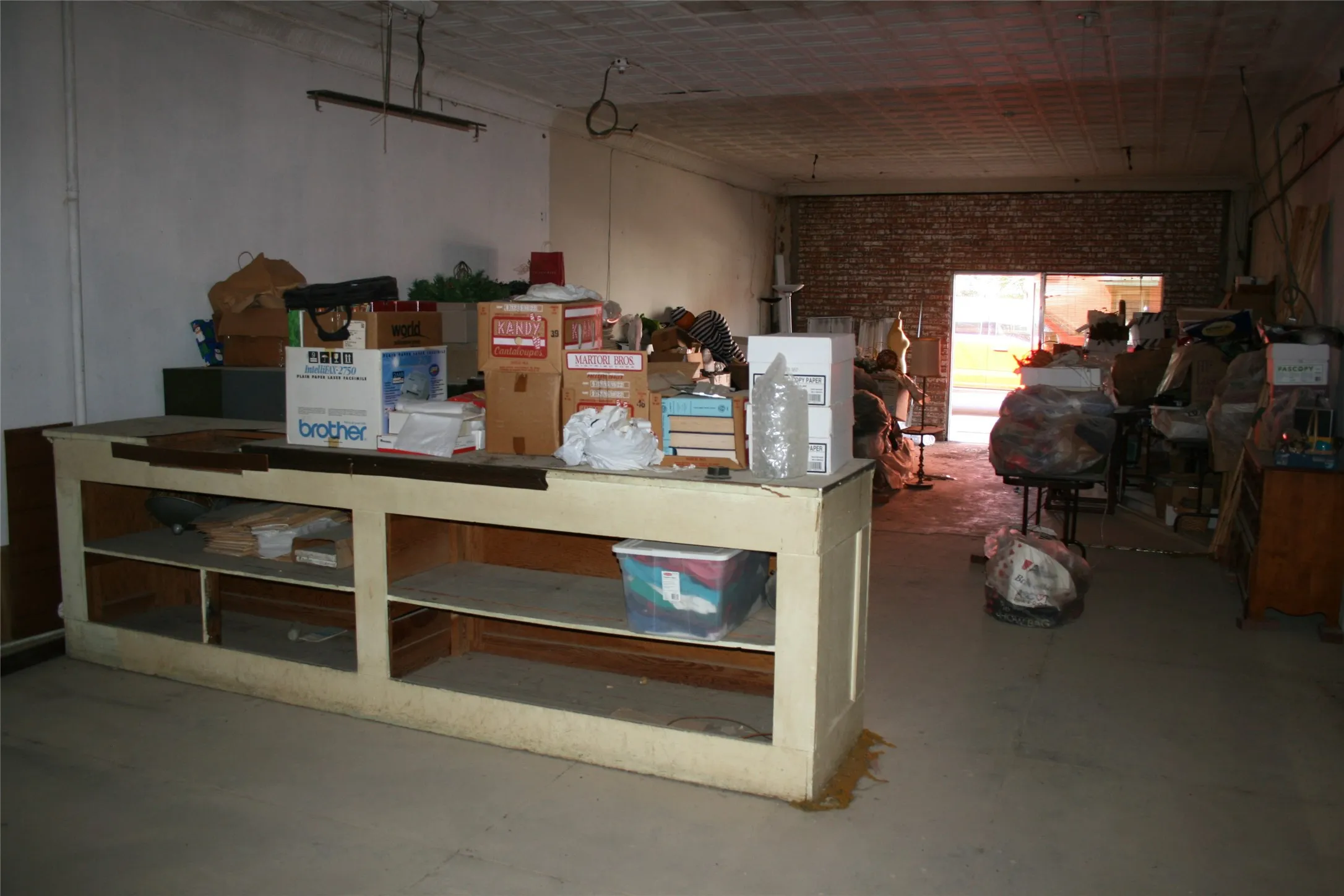 Second office with brick wall