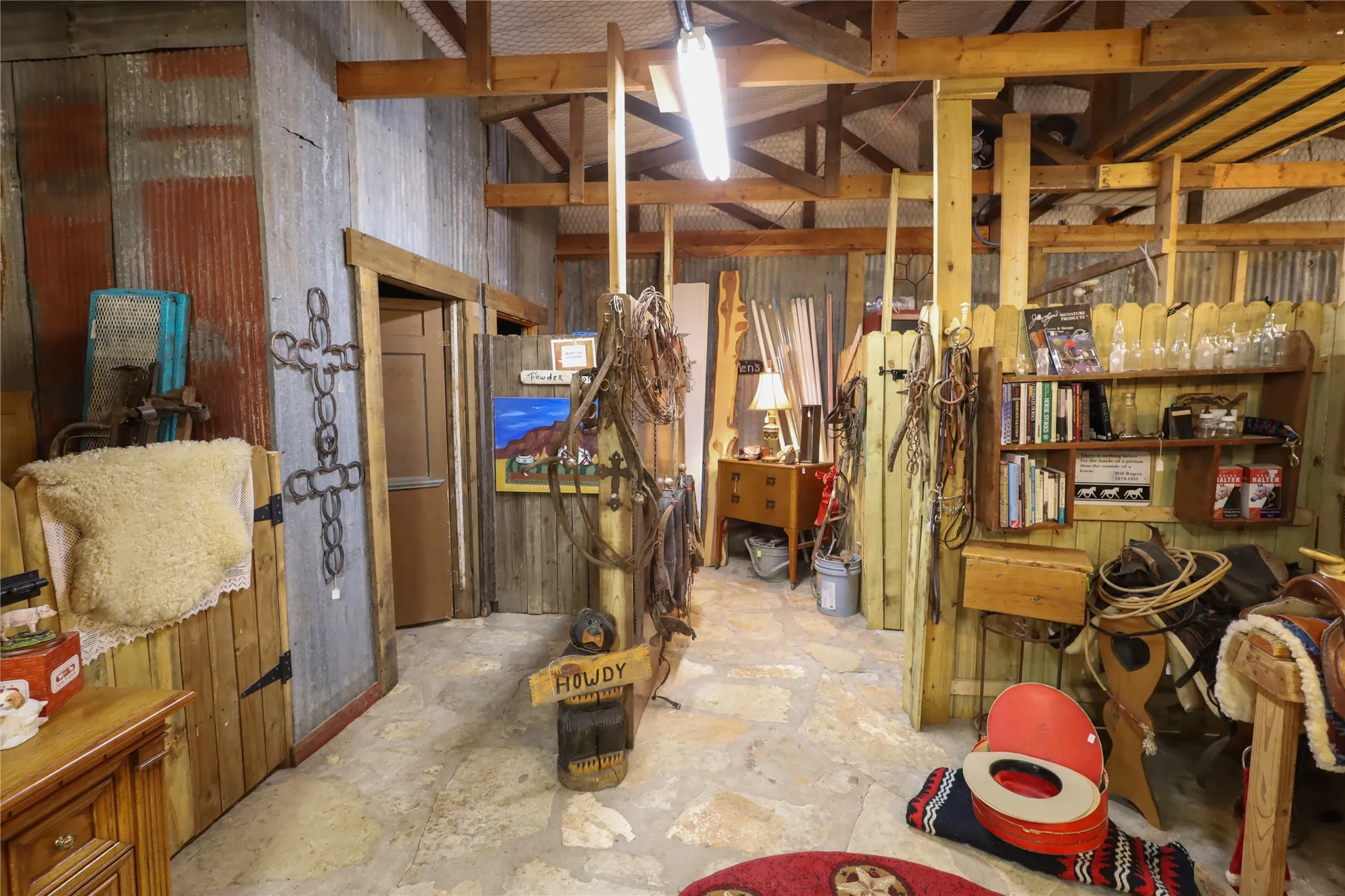 View of horse barn