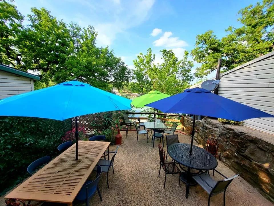 View of patio with outdoor dining space