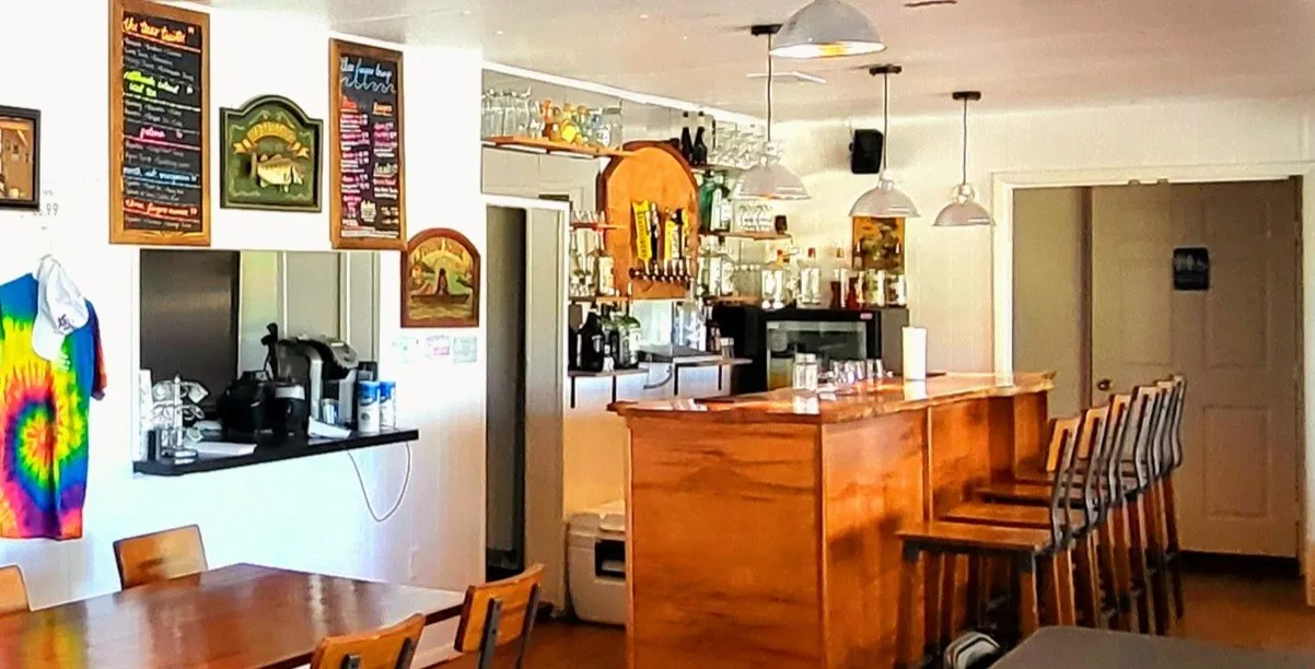 Bar with decorative light fixtures