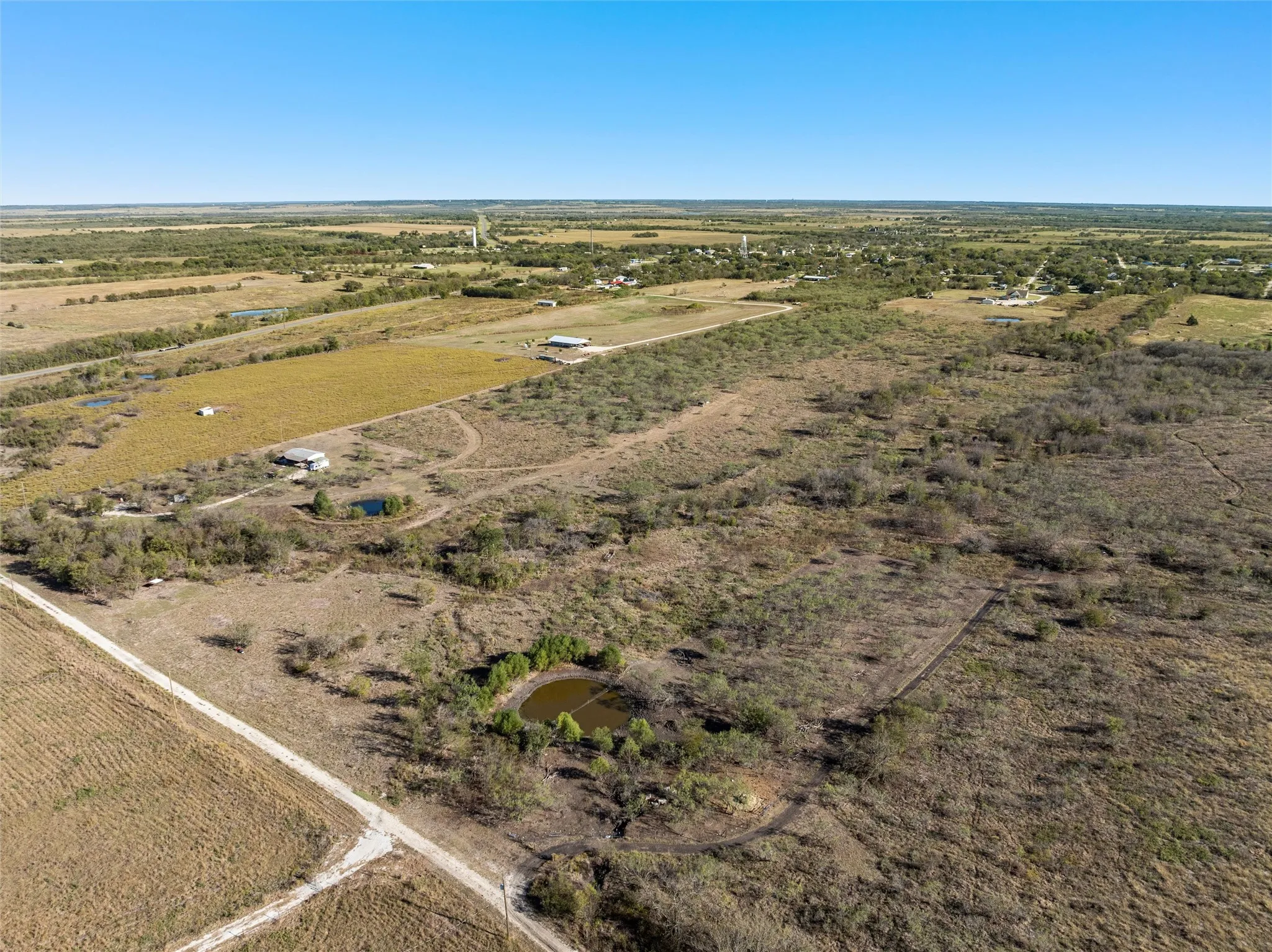Aerial view with a rural view