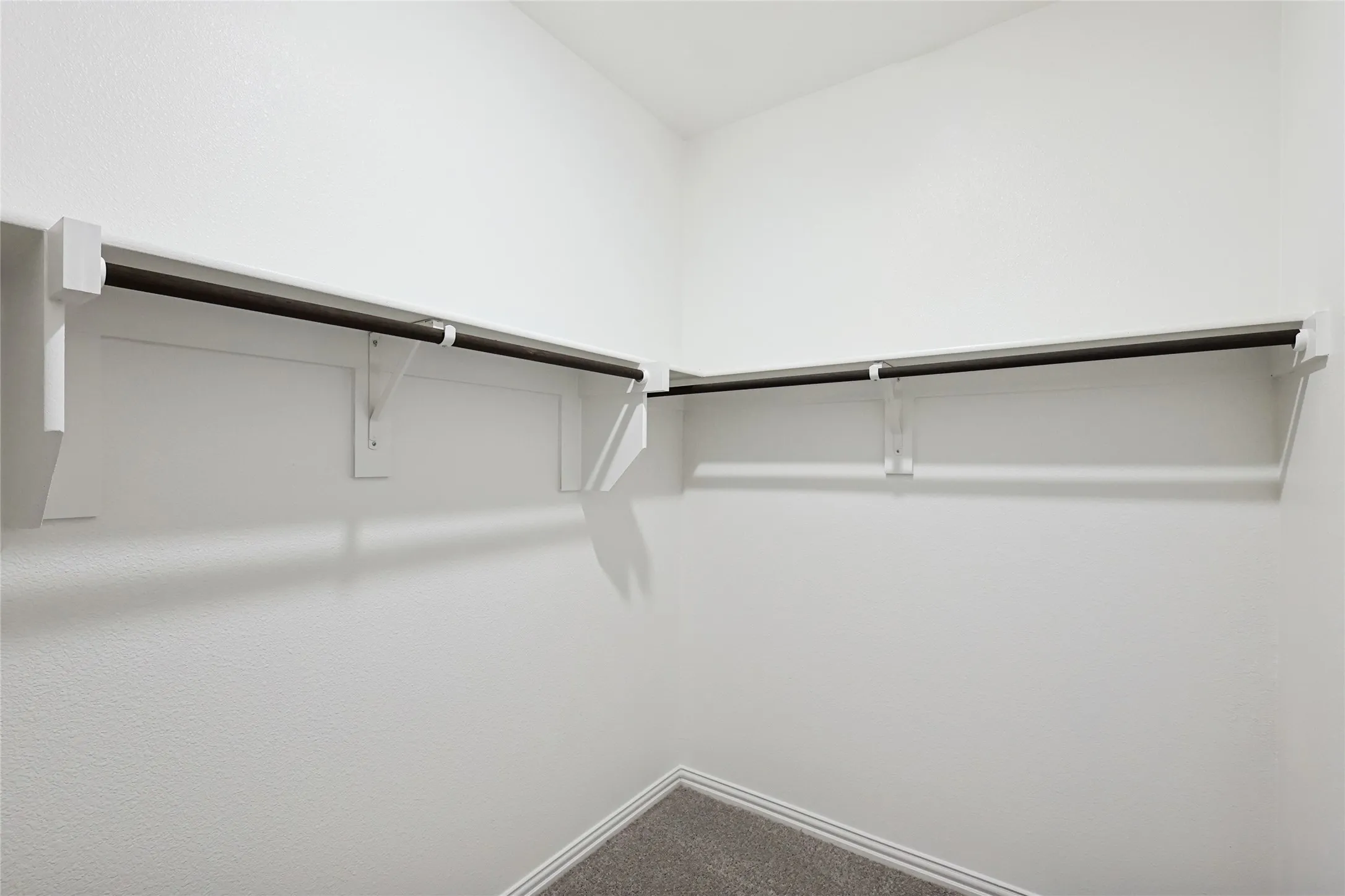 Spacious closet with carpet flooring
