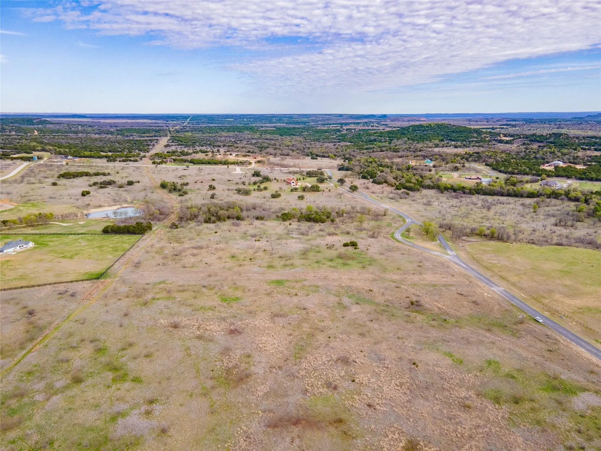Aerial view with a rural view