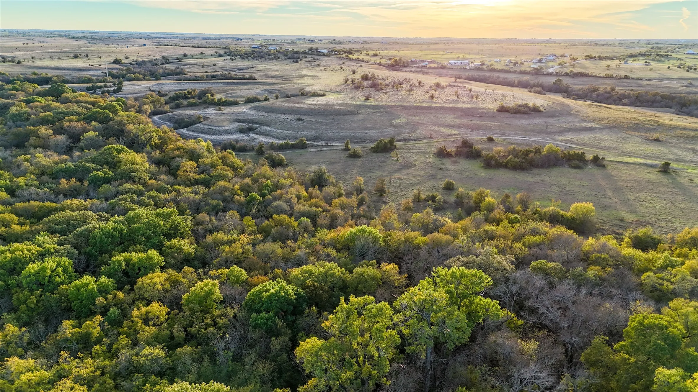 View of aerial view at dusk