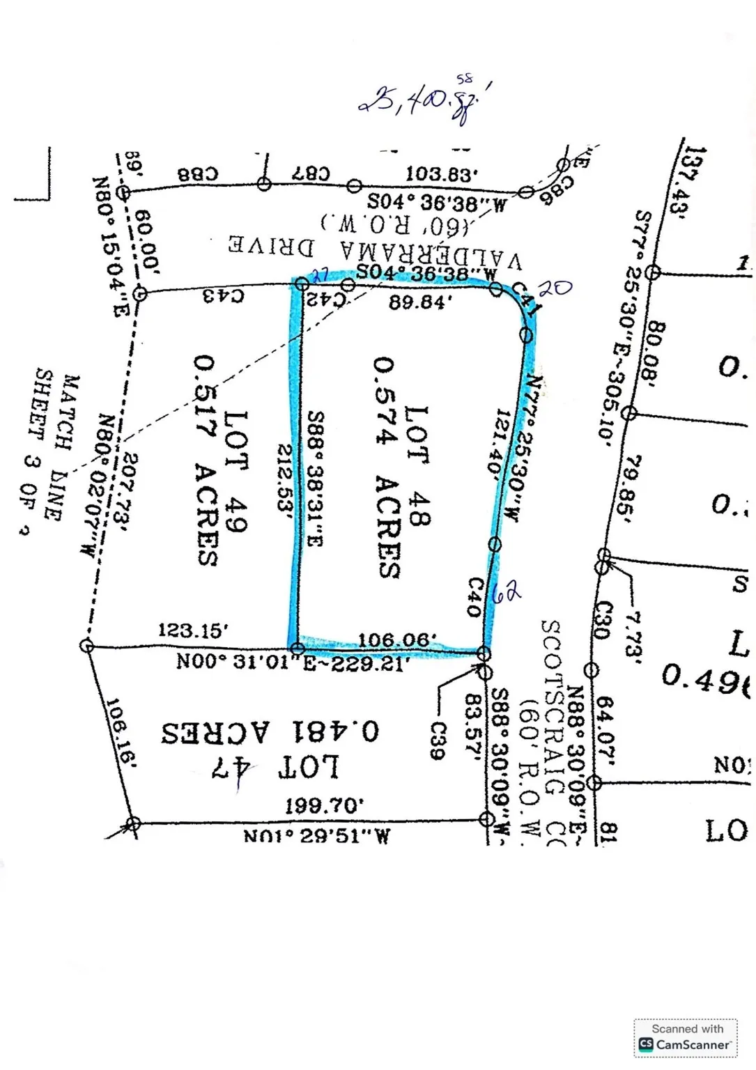 Map showing lot location in The Retreat community