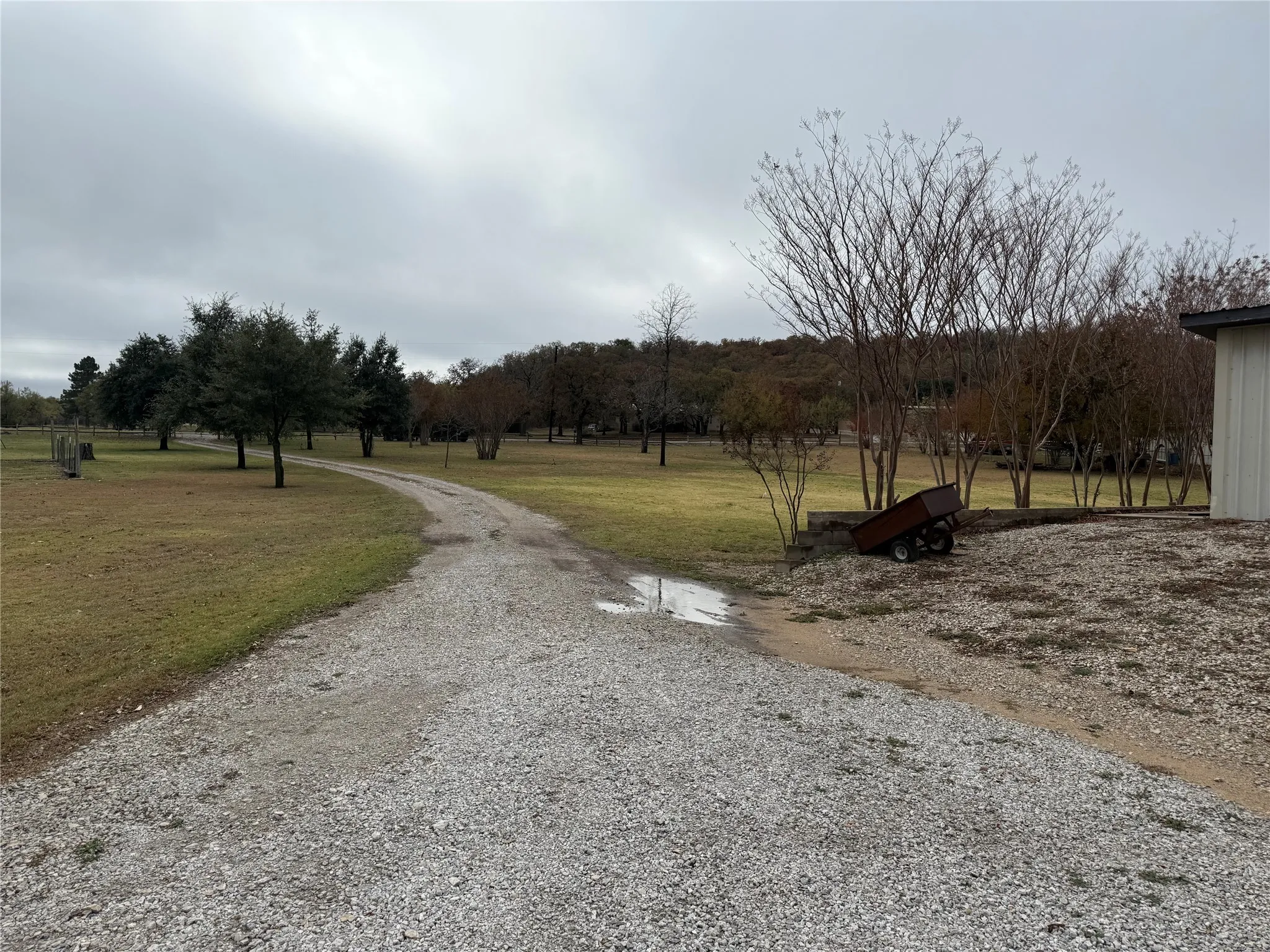 looking south towards road