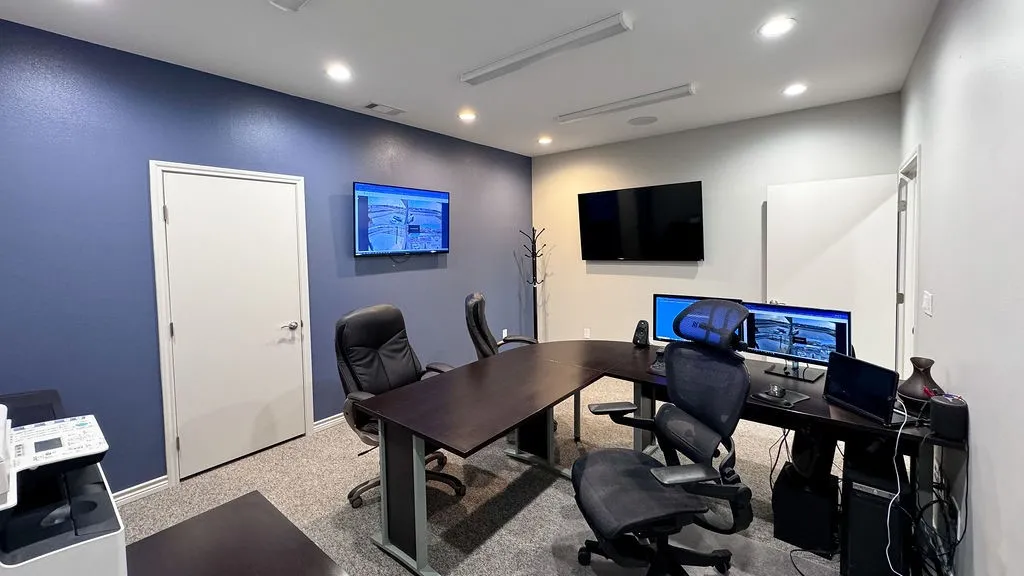 View of large, spacious office suite with closet for additional storage