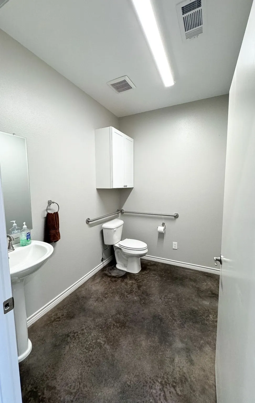 One of two bathrooms in the main office area.