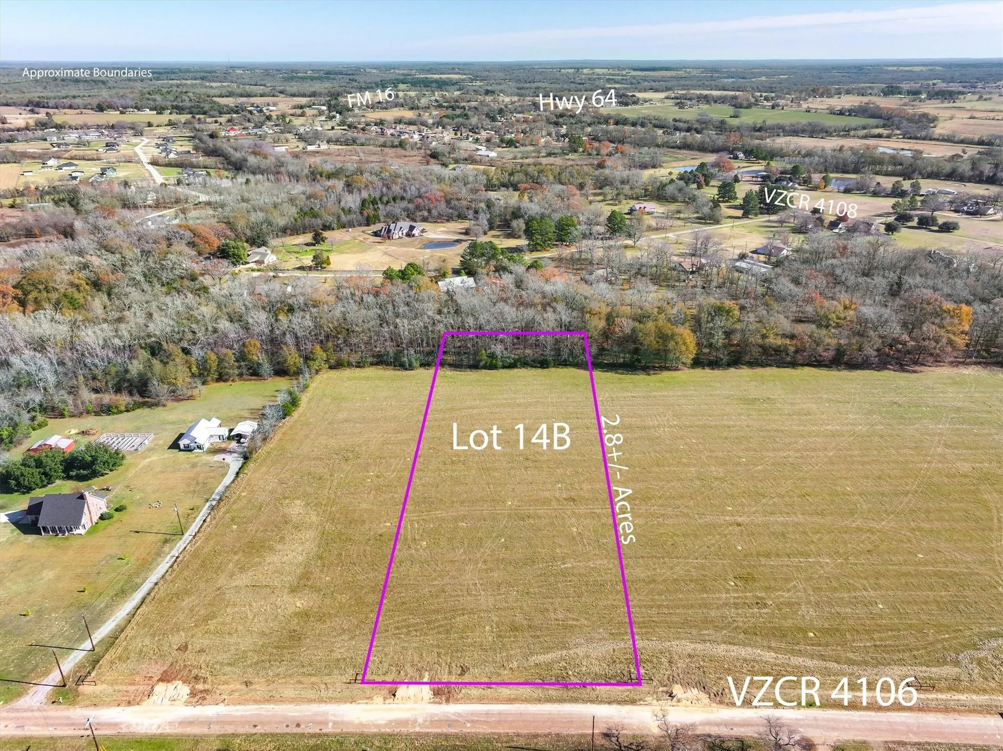 Aerial view with a rural view