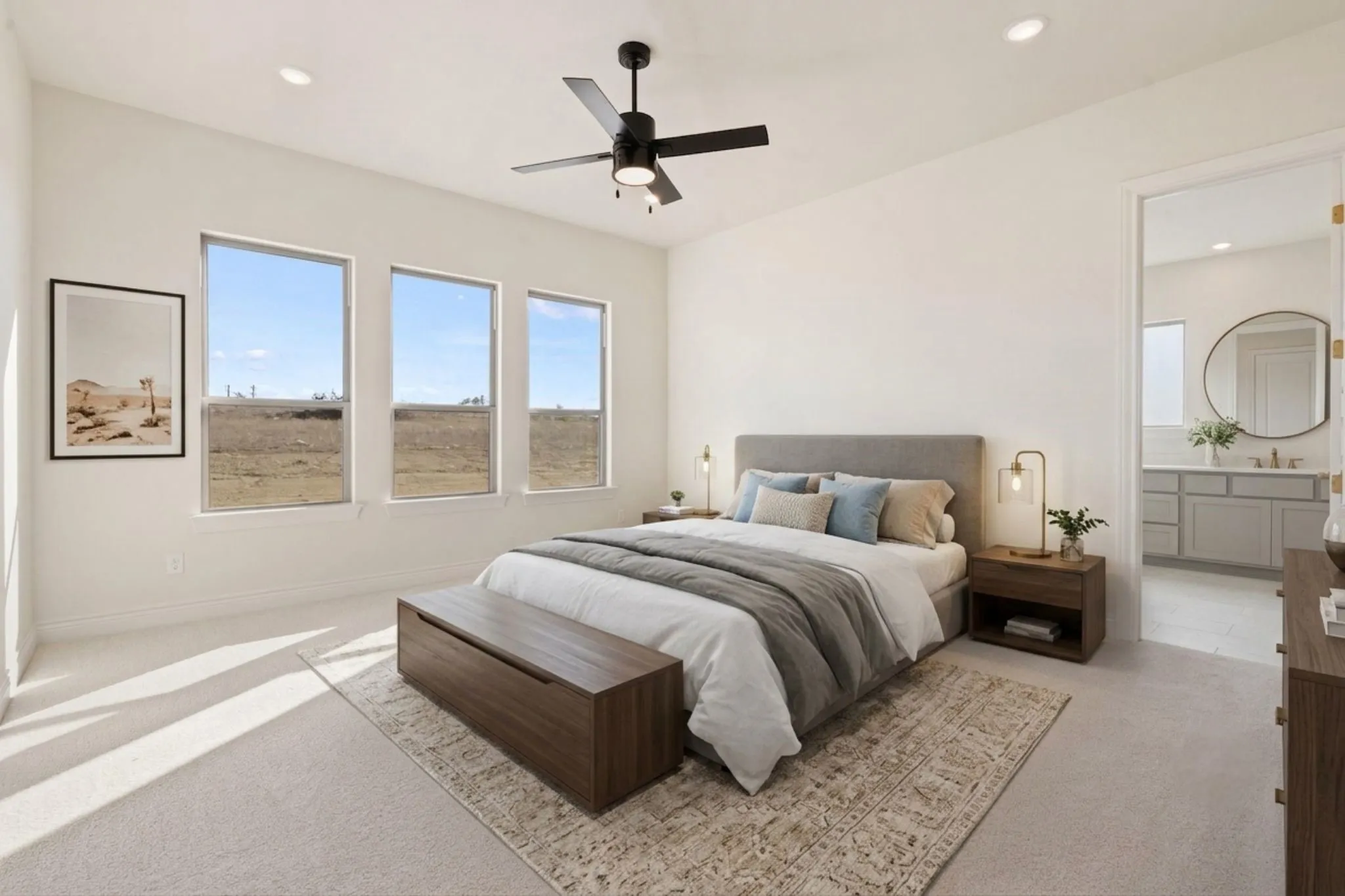 Virtually staged bedroom