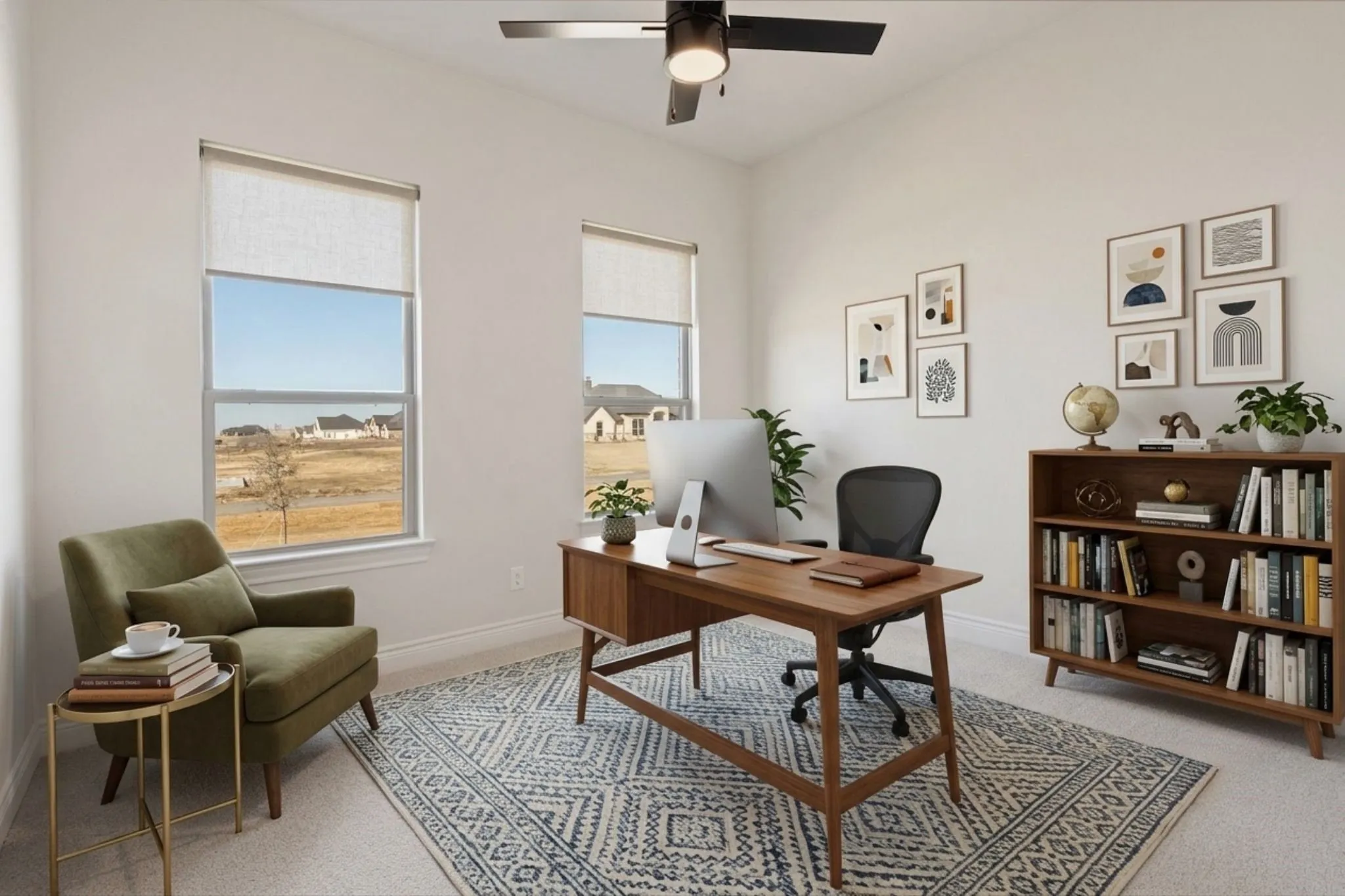Virtually staged study room