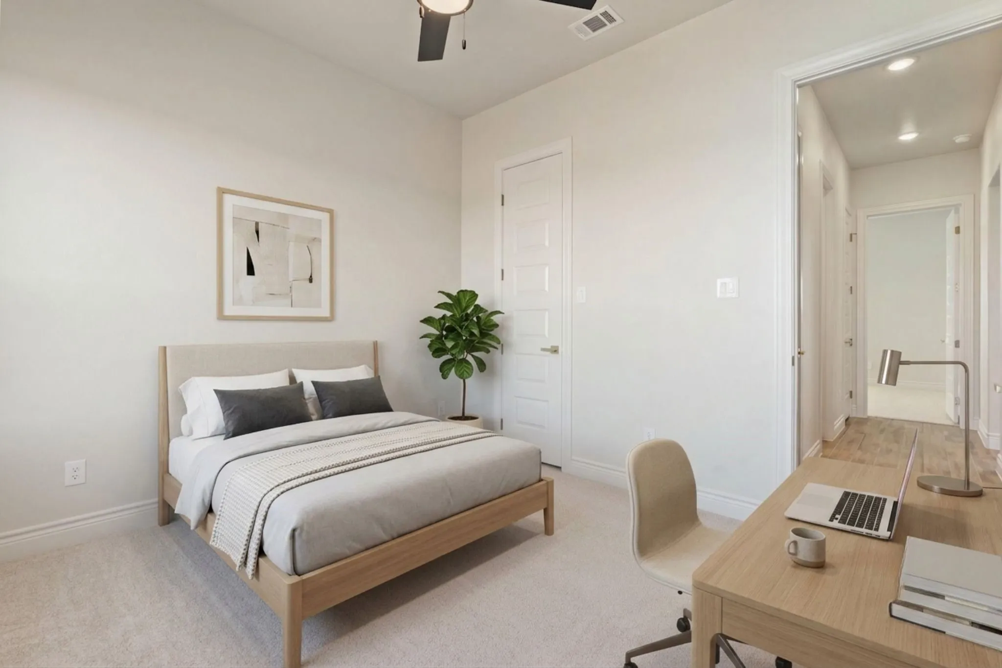 Virtually staged bedroom