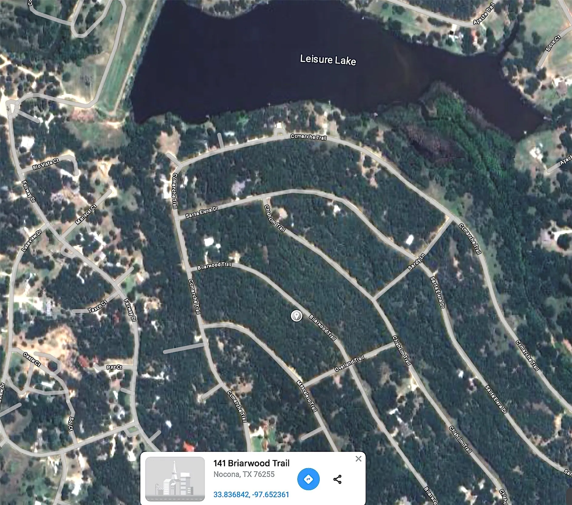 Satellite Image of 141 Briarwood