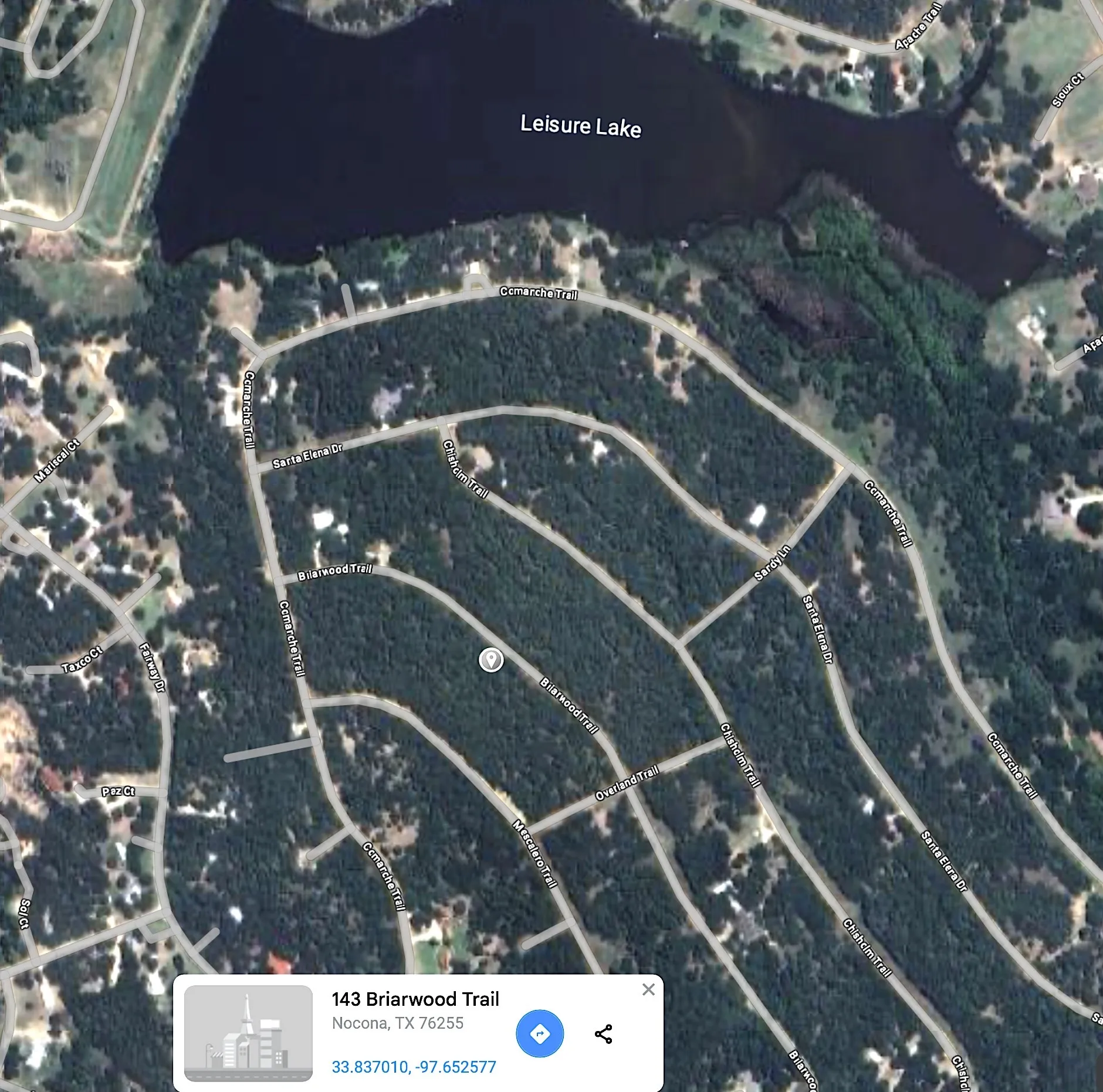 Satellite Image of 143 Briarwood