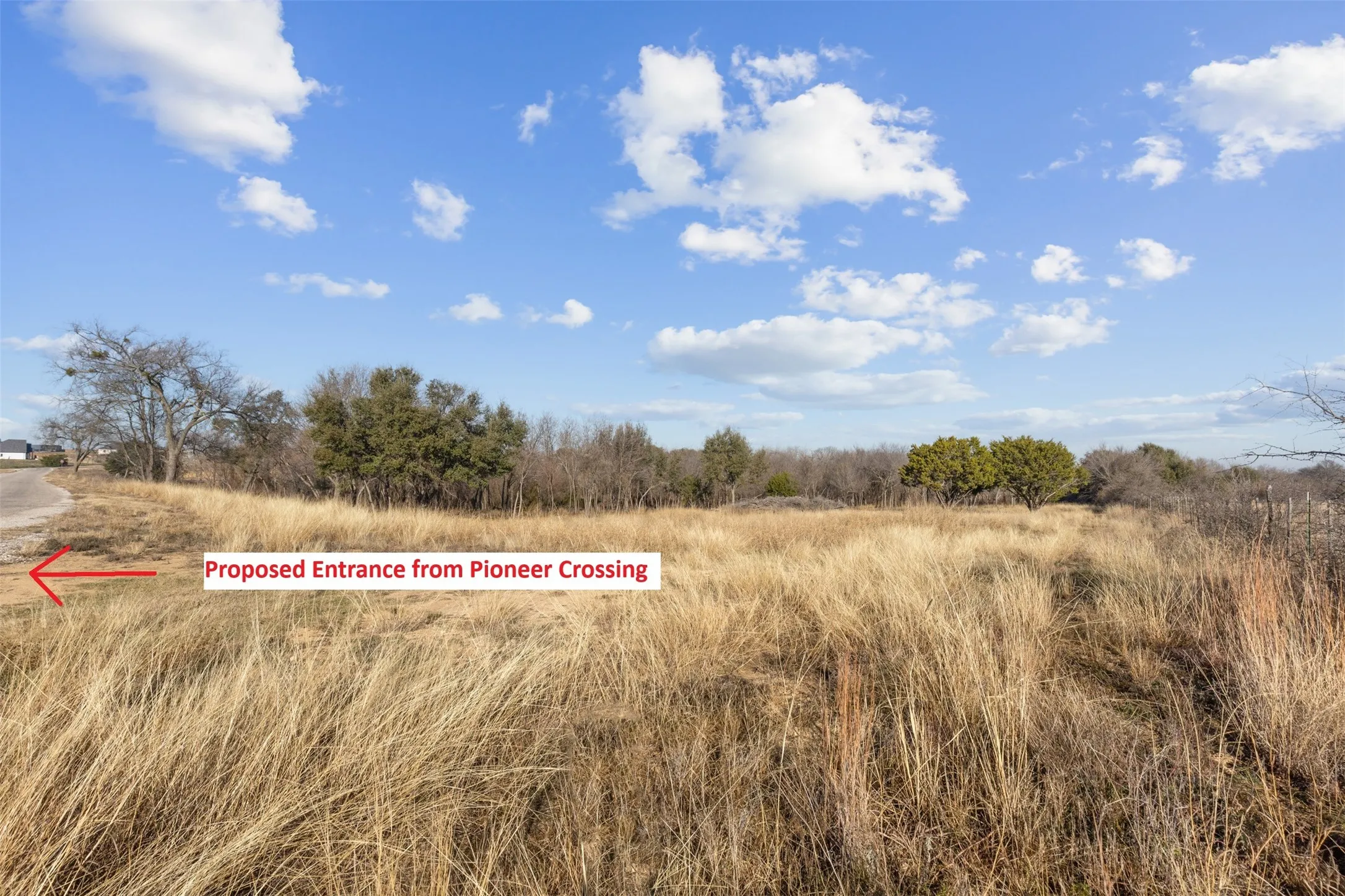 Proposed entrance from Pioneer Crossing.