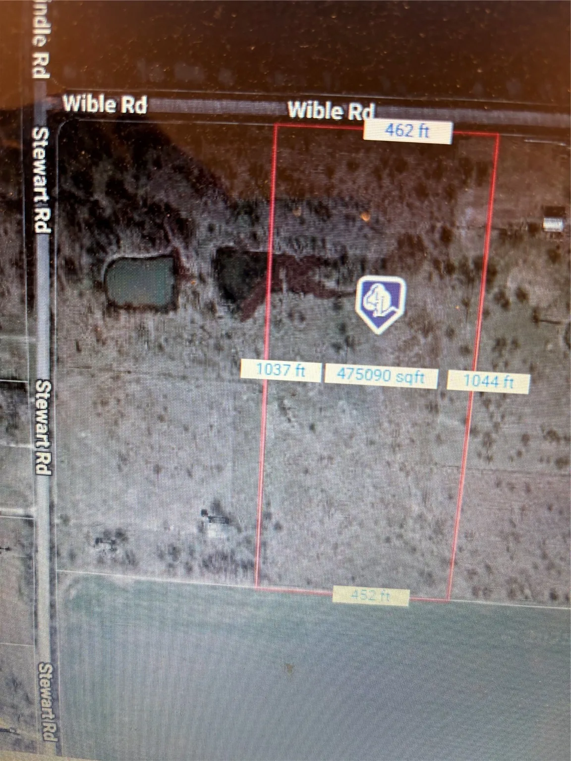 Map- about 462 Ft Frontage on Wible Rd