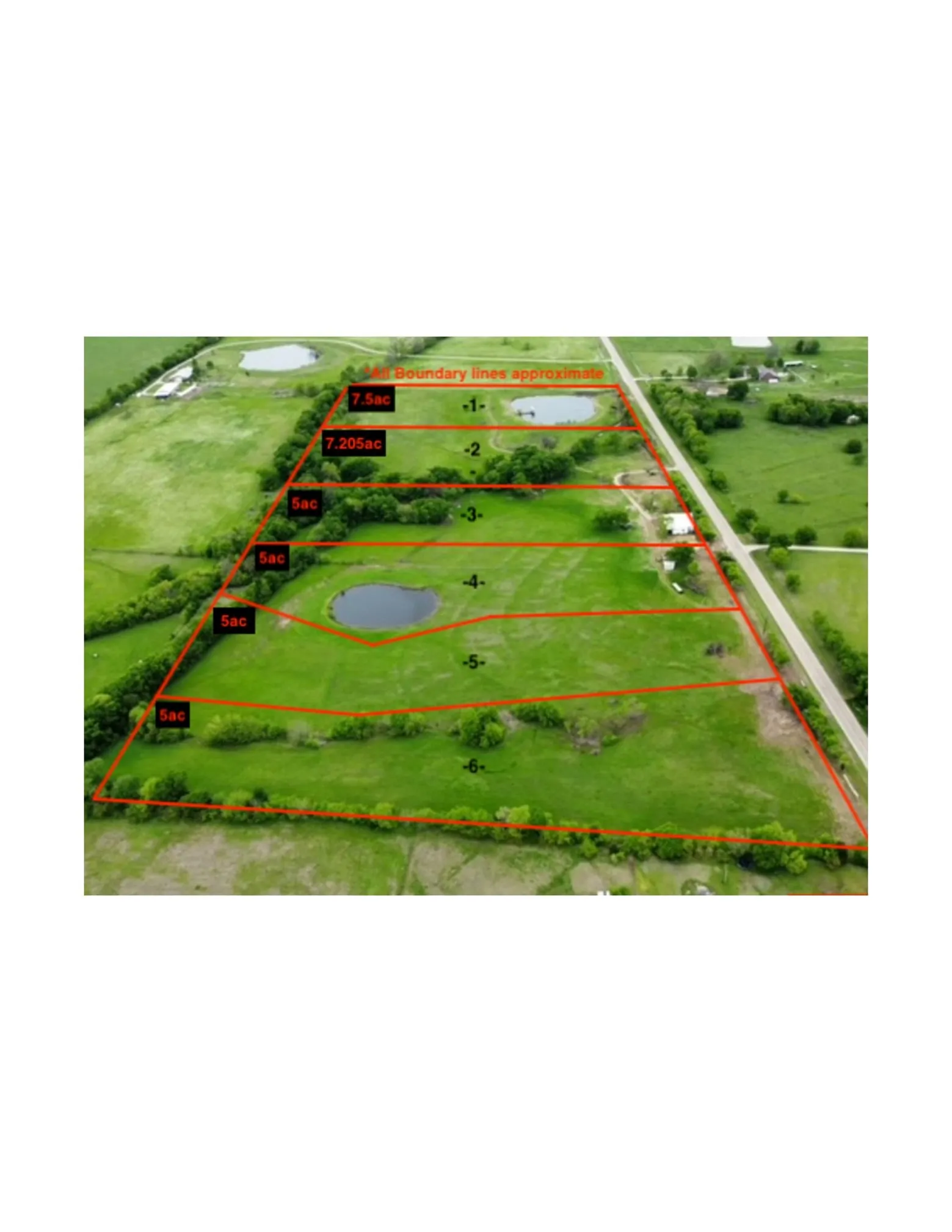 Aerial Boundary of Lots 1-6